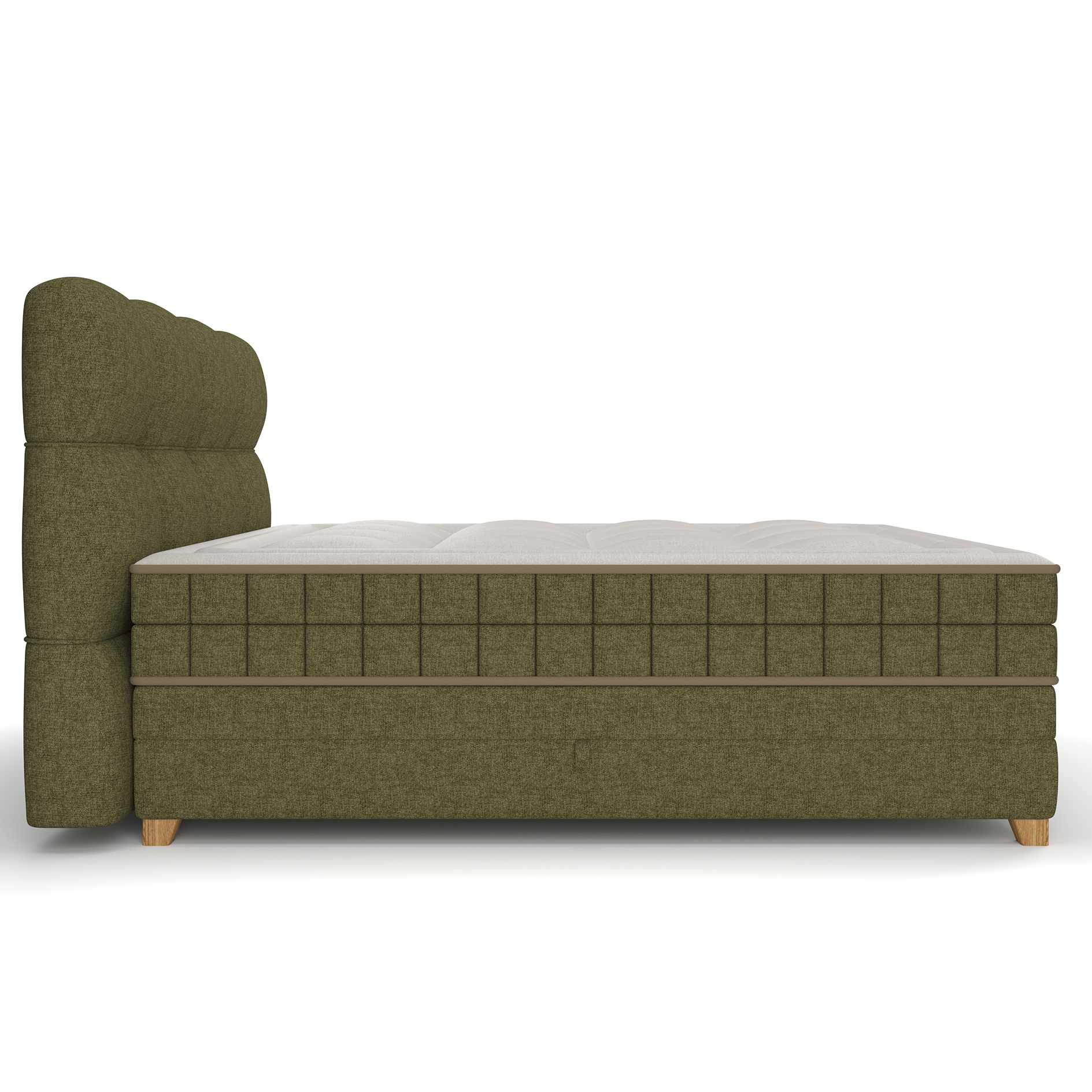 Boxspringbett - olivgrün - H2/H3 - Bettkasten - 180x200 cm 