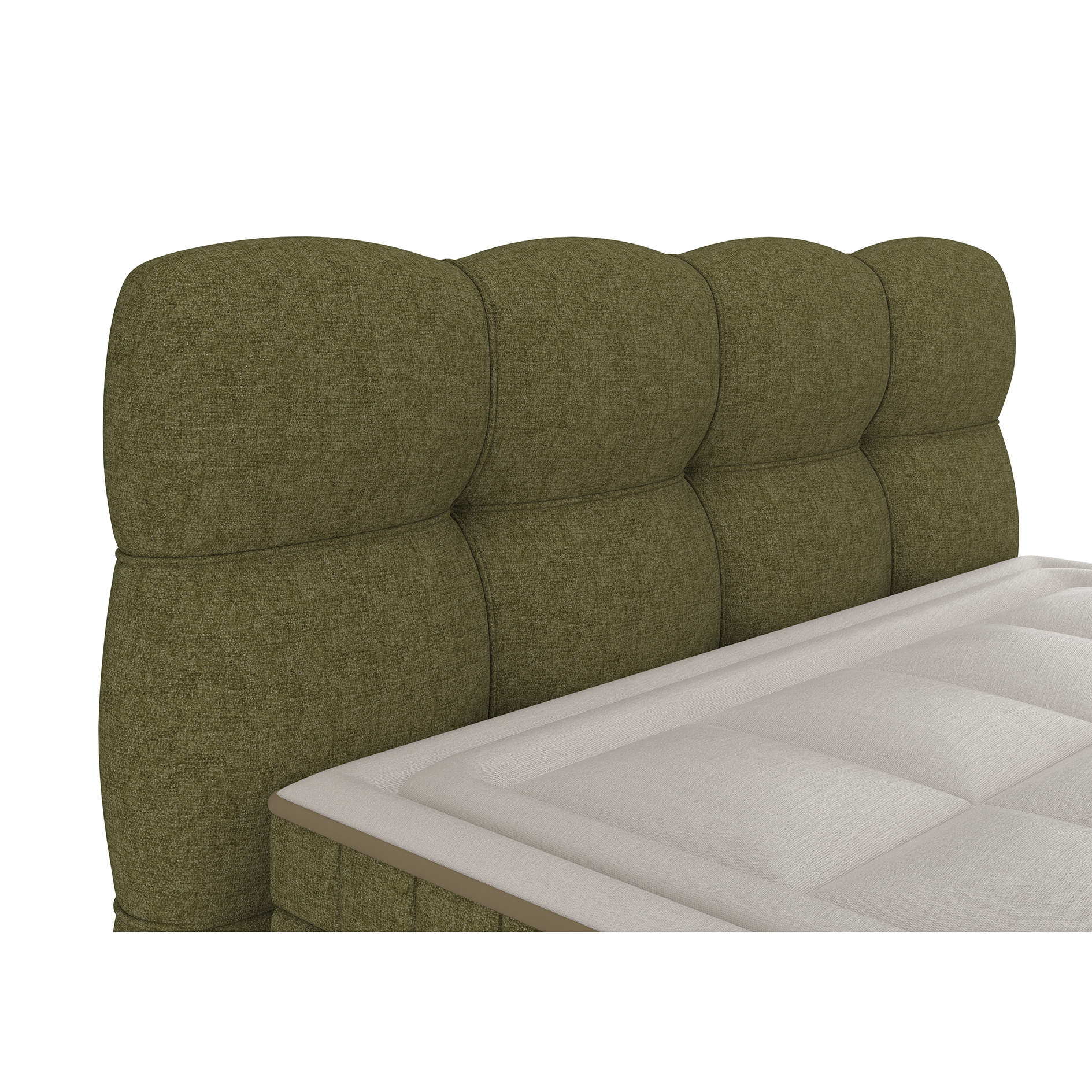 Boxspringbett - olivgrün - H2/H3 - Bettkasten - 180x200 cm 