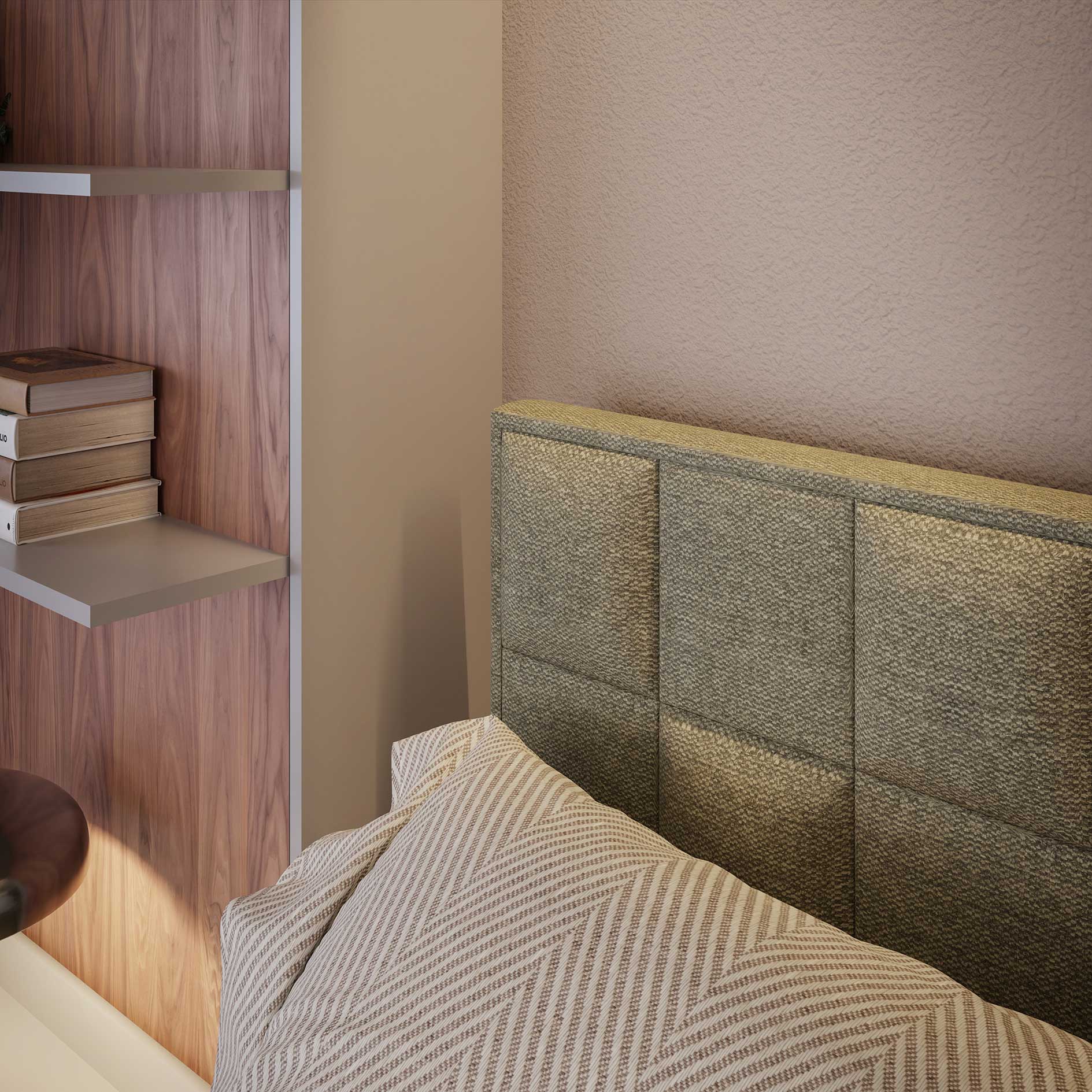 Boxspringbett - olivgrün - H3 - mit Bettkasten - 180x200 cm