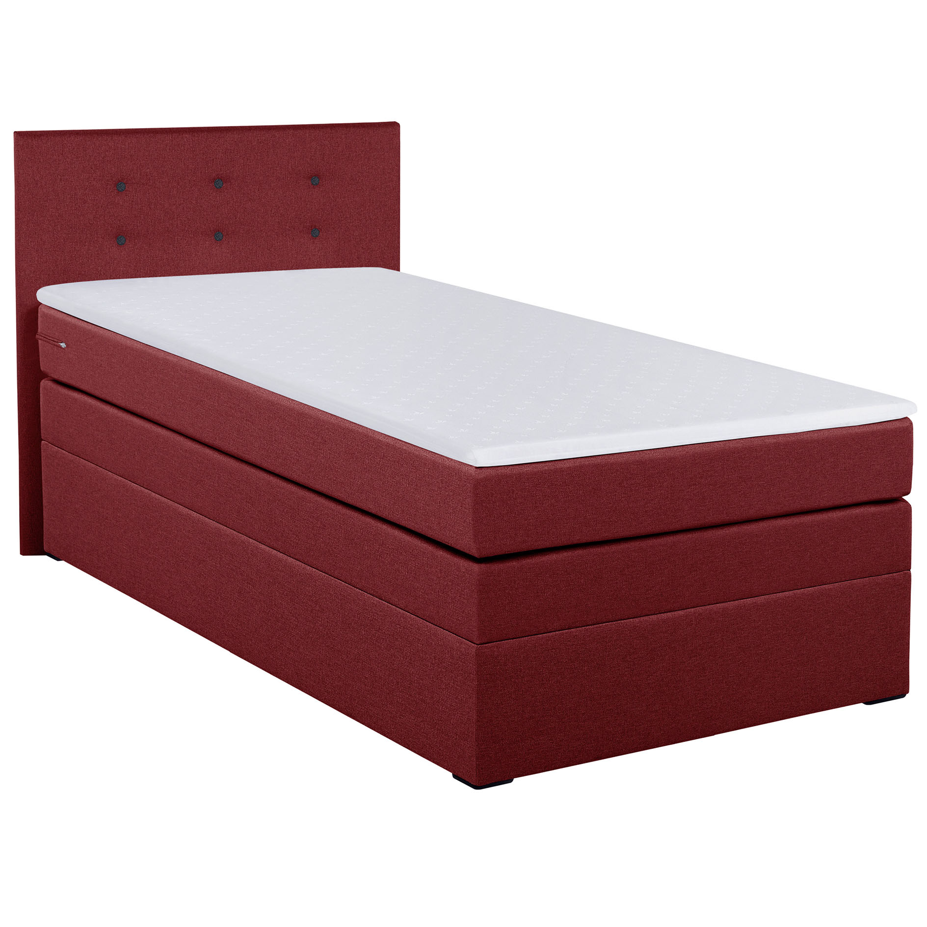 Boxspringbett - red - H3 - mit Topper - 90x200 cm