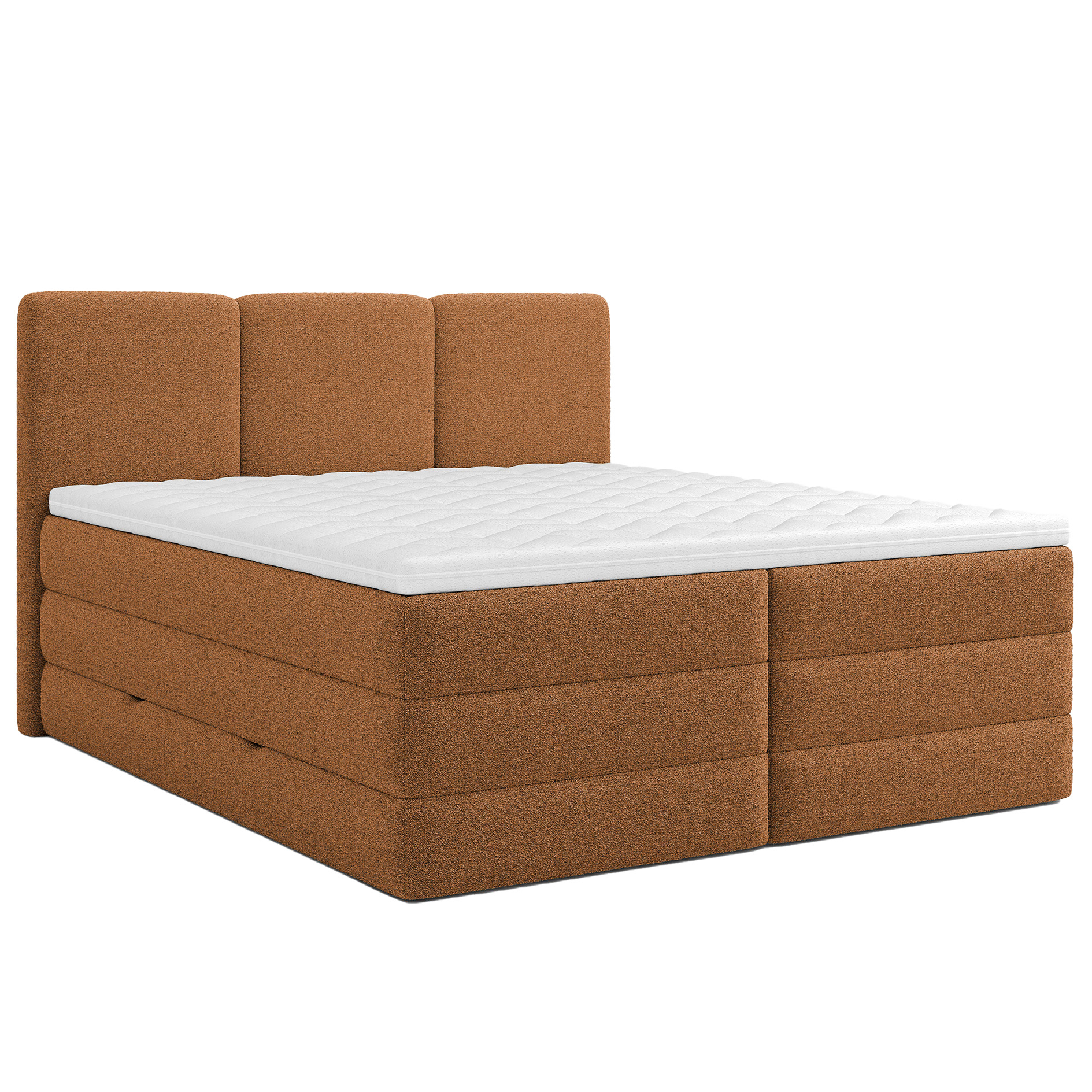 Boxspringbett - rost - H2/H3 - inklusive Topper - 160x200 cm
