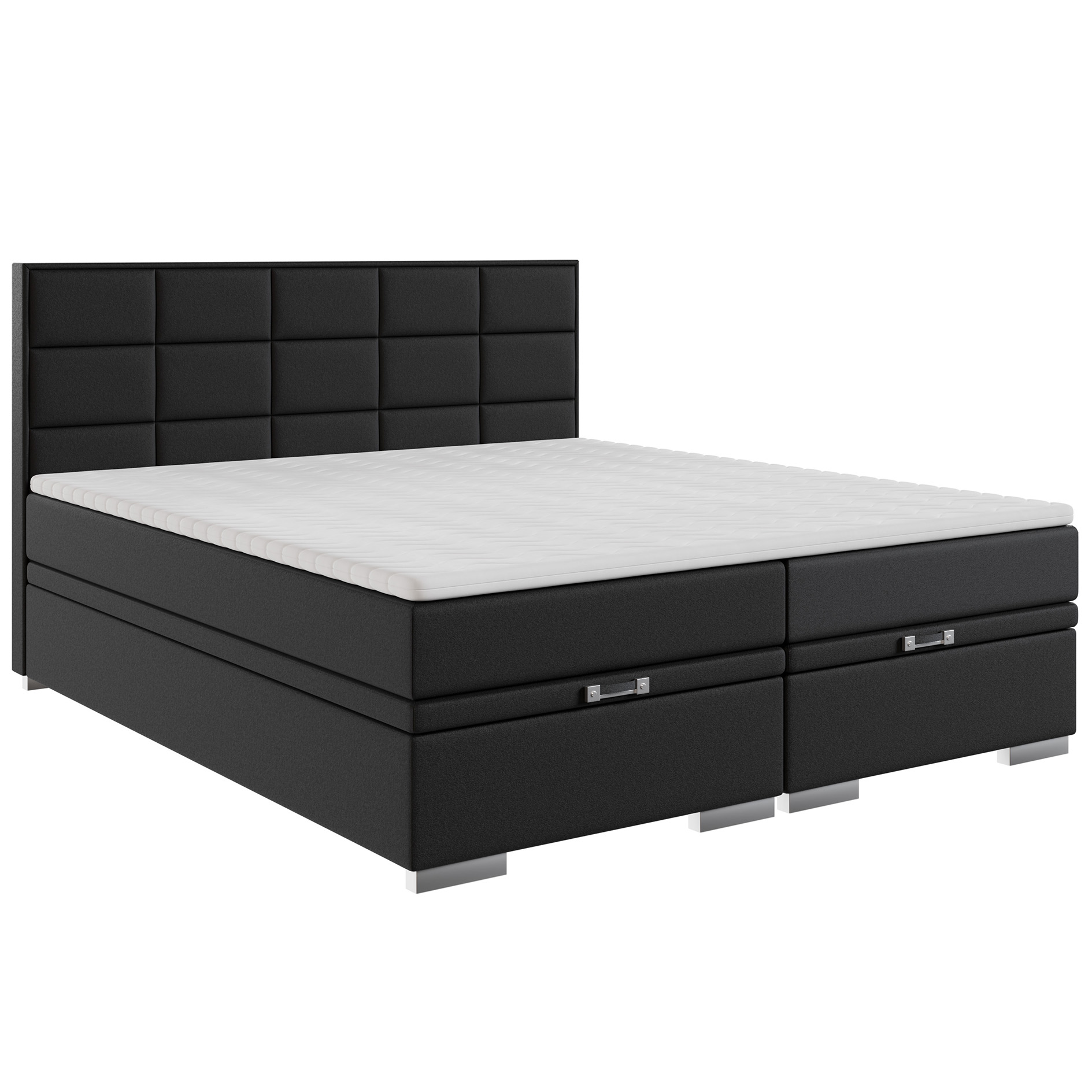 Boxspringbett - schwarz - H3 - 140x200 cm