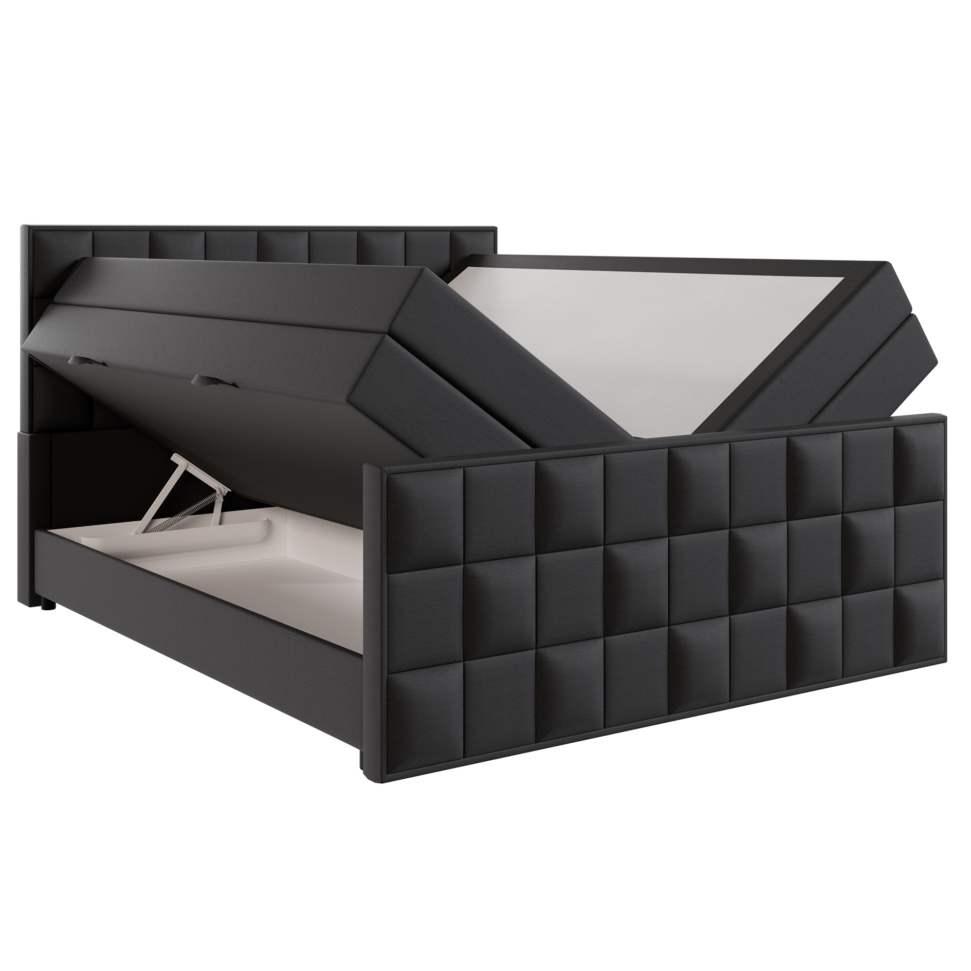 Boxspringbett - schwarz - H3 - 160x200 cm