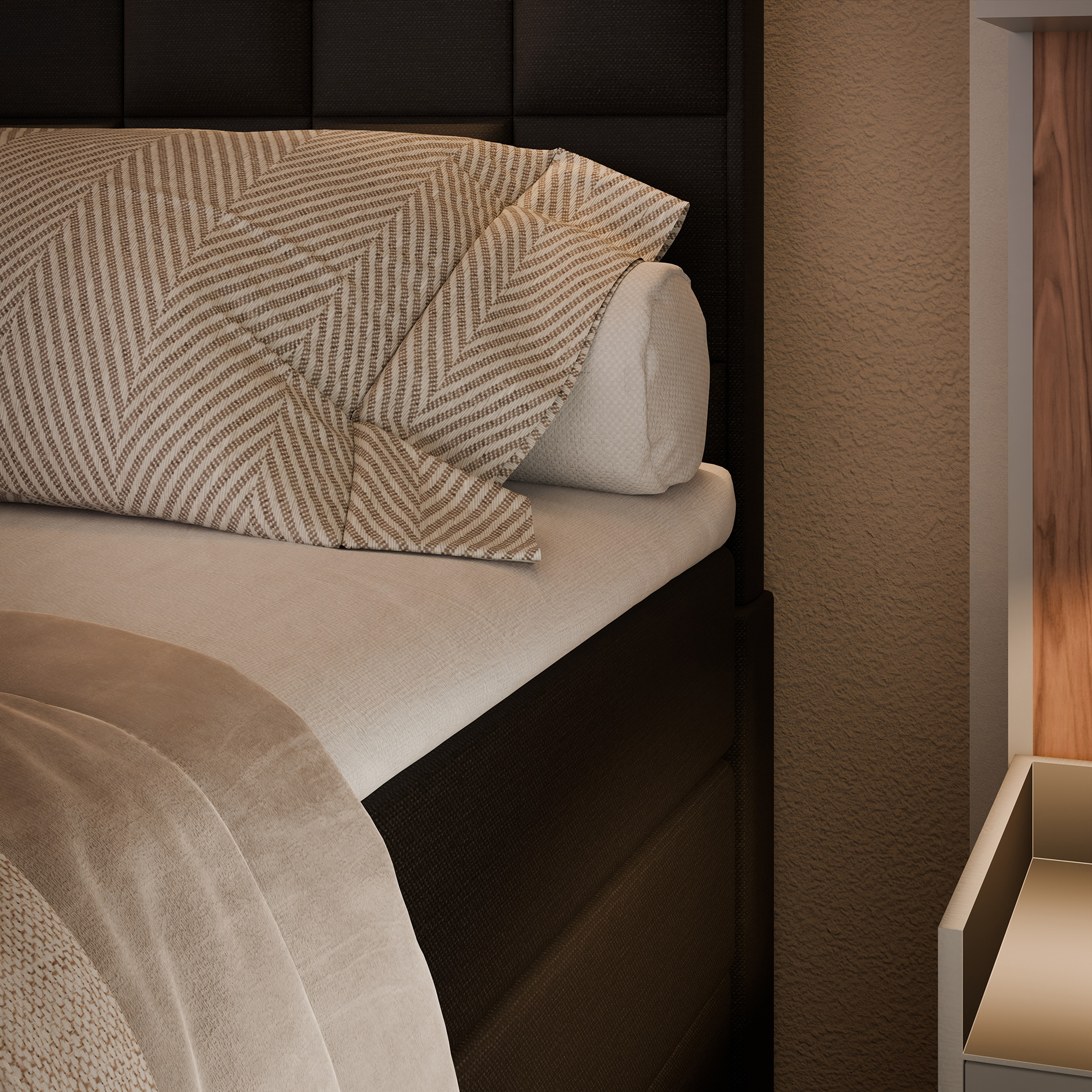 Boxspringbett - schwarz - H3 - 160x200 cm