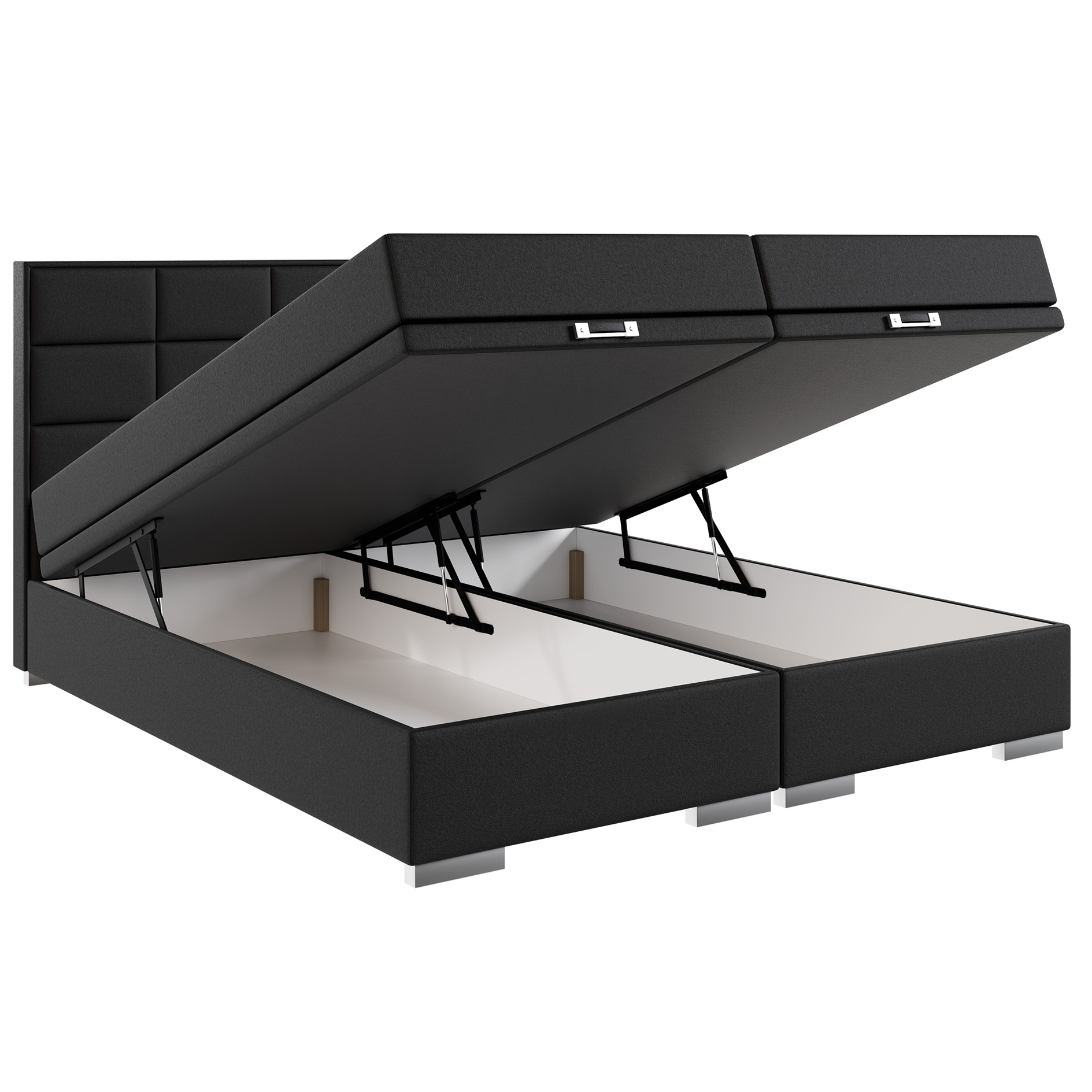 Boxspringbett - schwarz - H3 - 180x200 cm