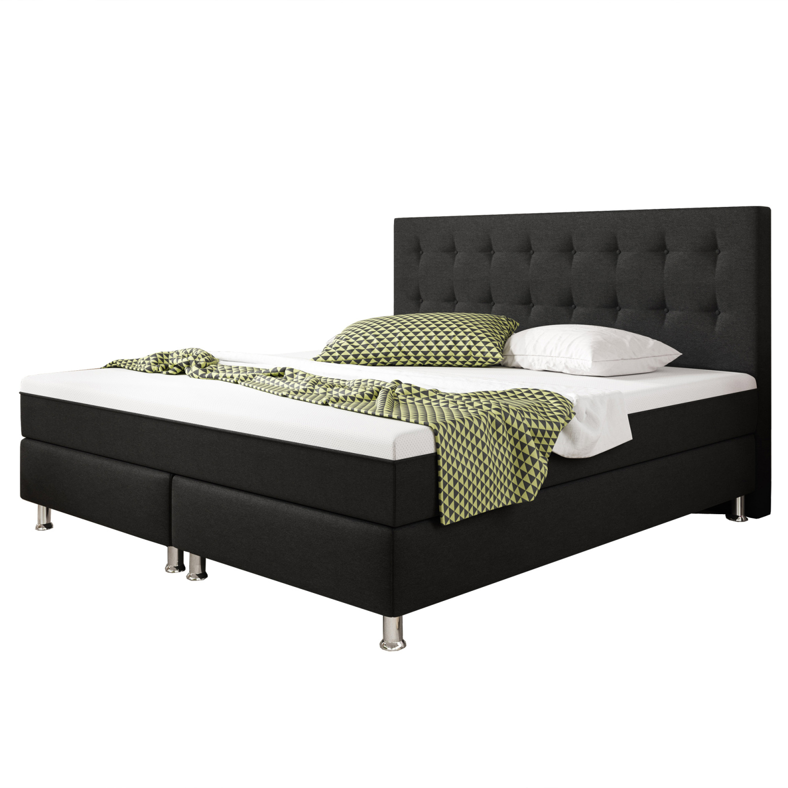 Boxspringbett - schwarz - H3 - 180x200 cm