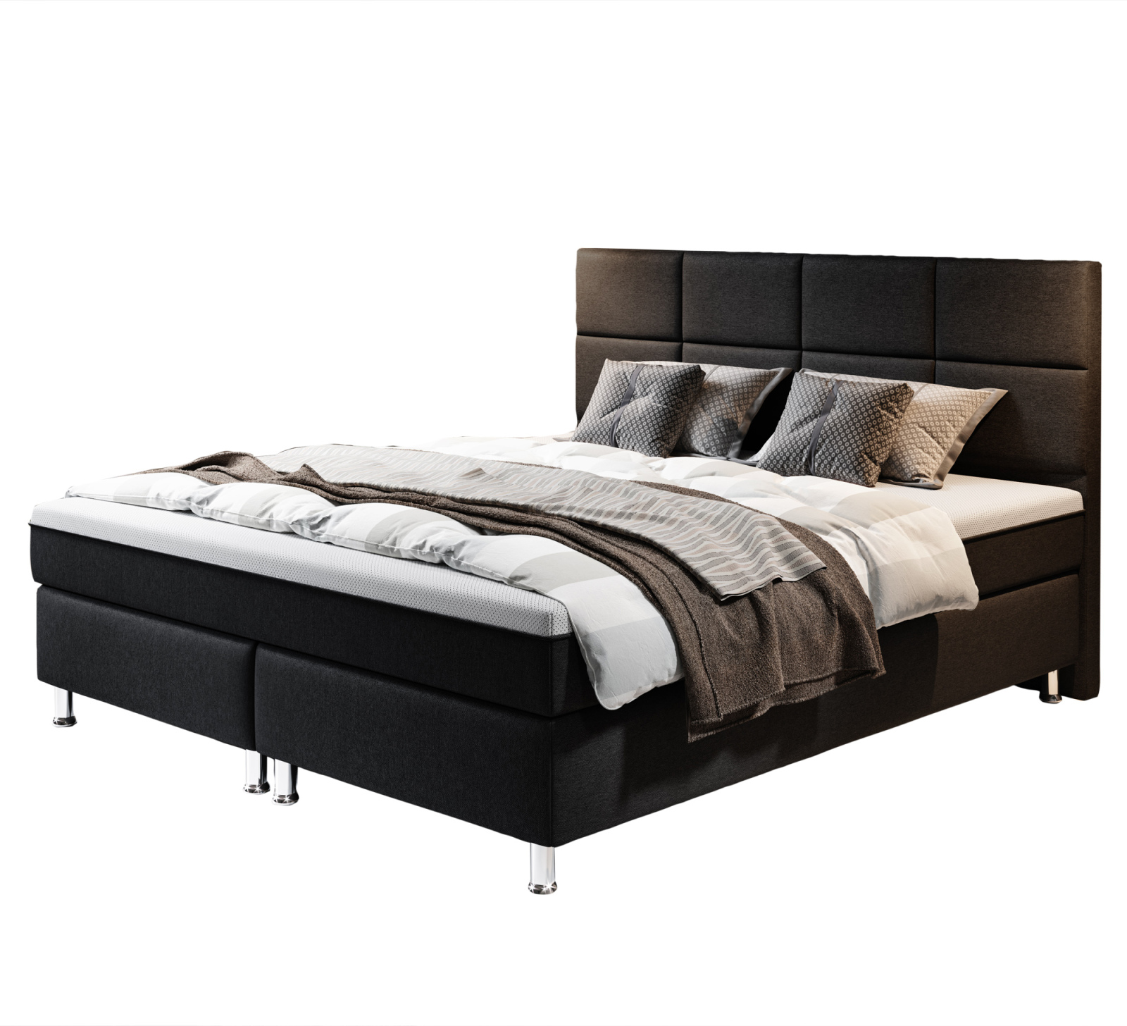 Boxspringbett - schwarz - H3 - 180x200 cm