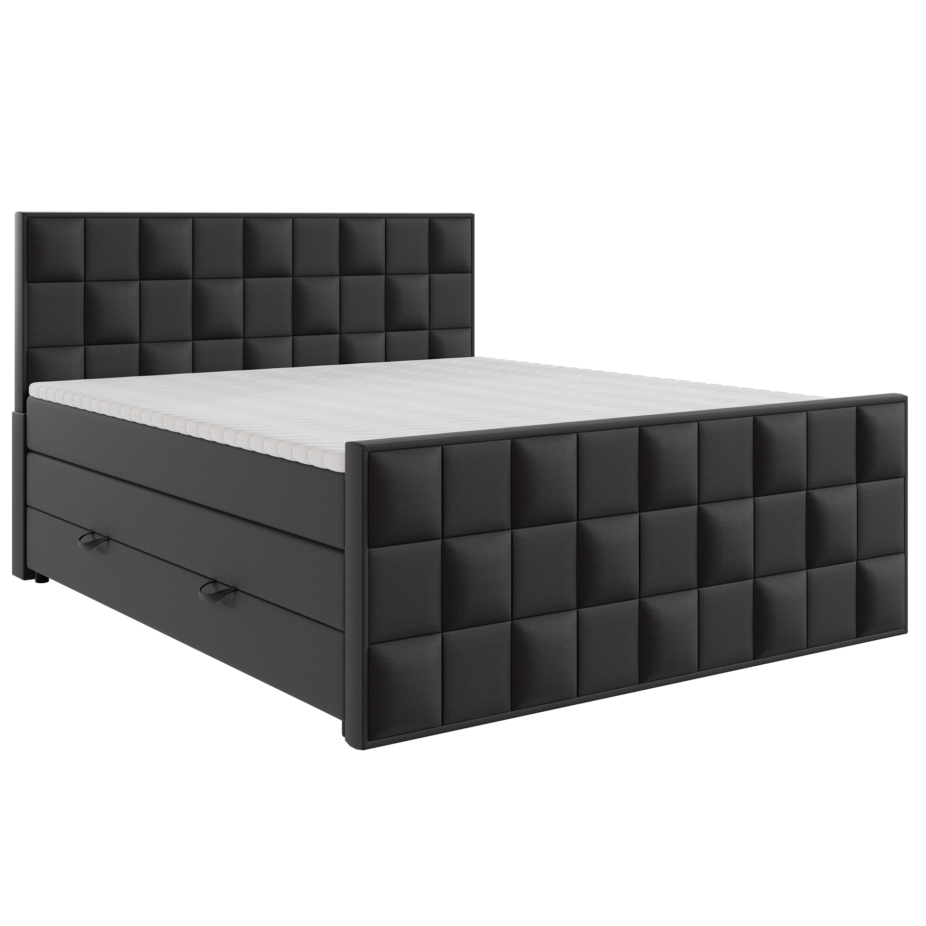 Boxspringbett - schwarz - H3 - 180x200 cm