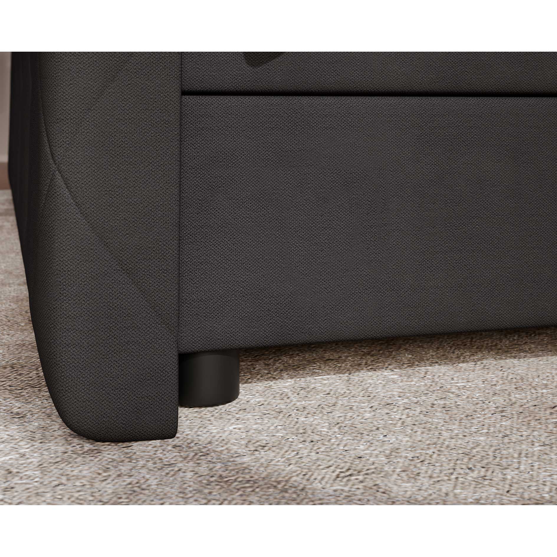 Boxspringbett - schwarz - H3 - mit Bettkasten - 180x200 cm