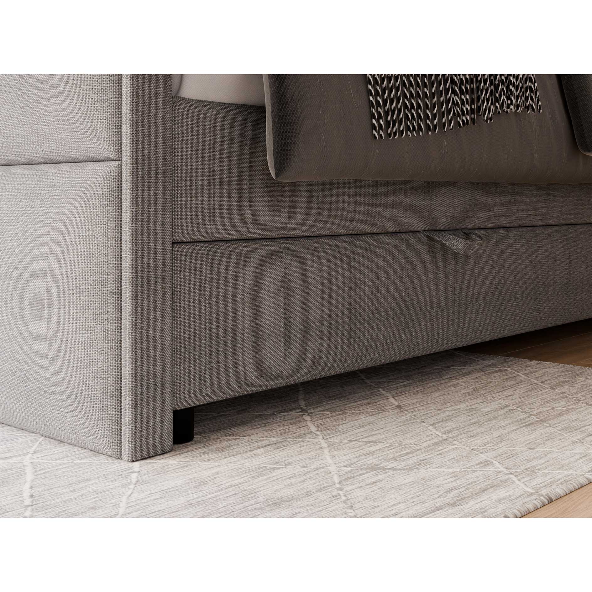 Boxspringbett - silber - Bettkasten - H3 - 180x200 cm