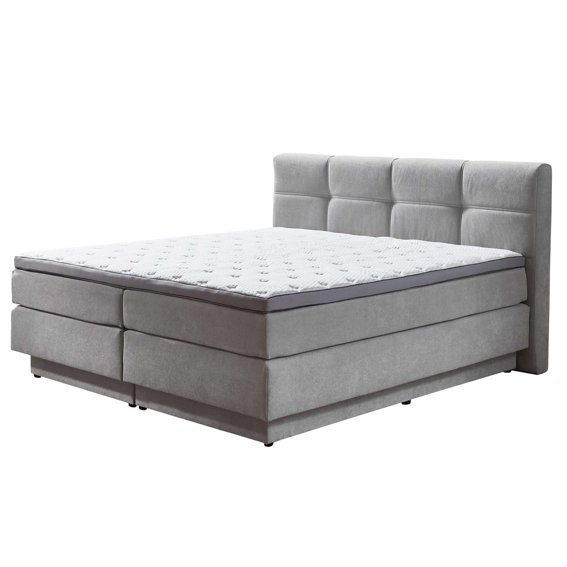 Boxspringbett - silber - H2/H3 - mit Bettkasten - 160x200 cm