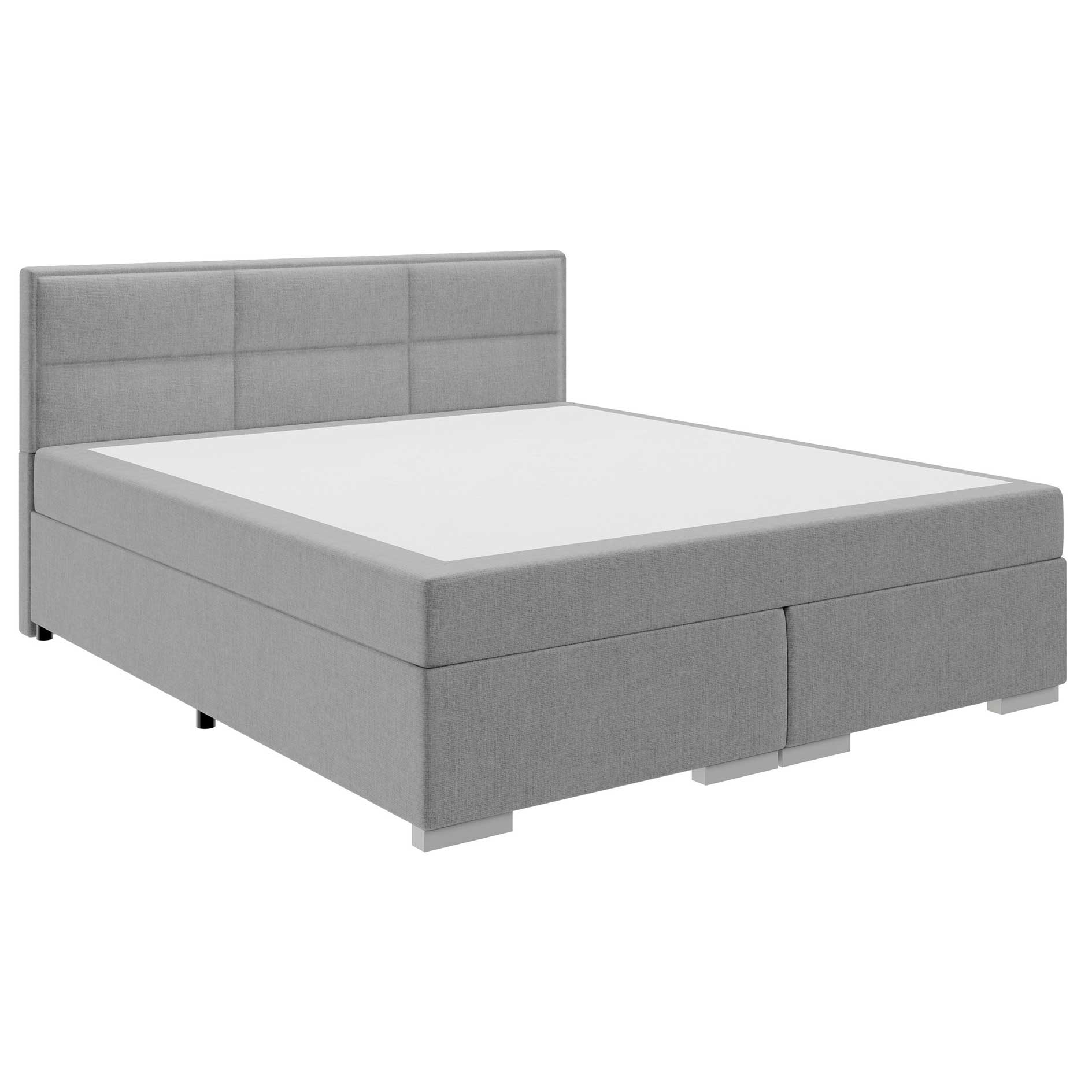 Boxspringbett - silber - H2/H3 - mit Topper - 180x200 cm 