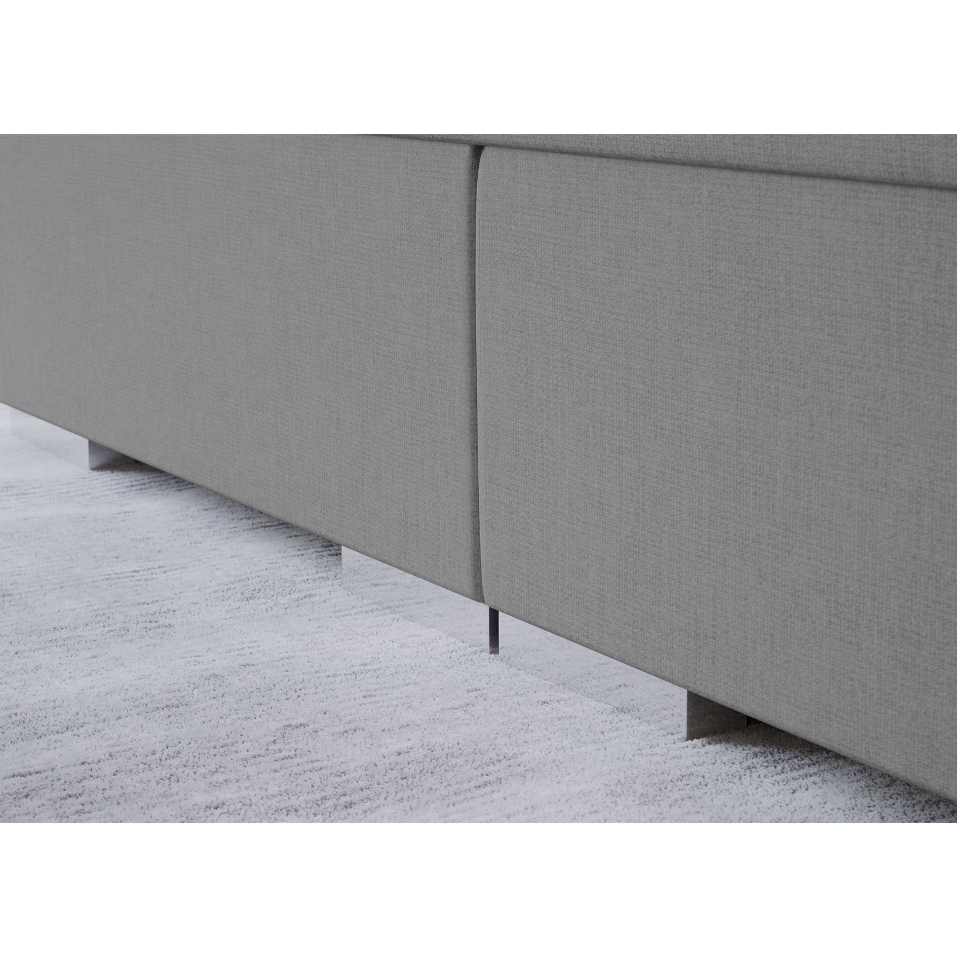 Boxspringbett - silber - H2/H3 - mit Topper - 180x200 cm 