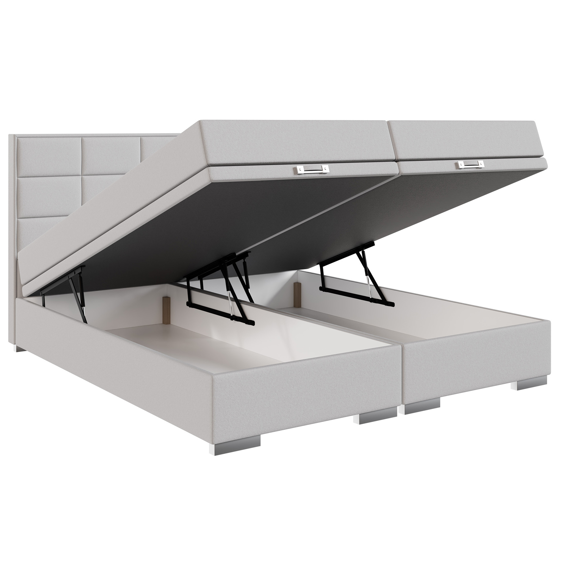 Boxspringbett - silber - H3 - 160x200 cm