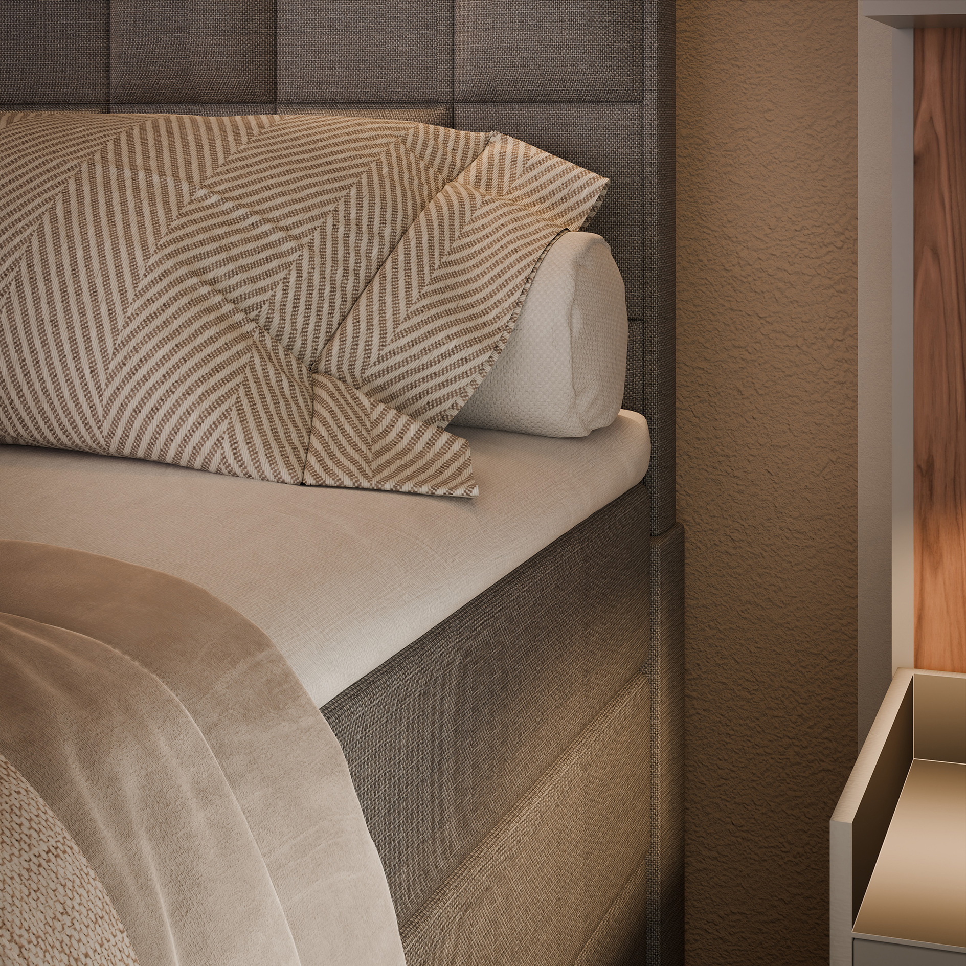 Boxspringbett - silber - H3 - 180x200 cm