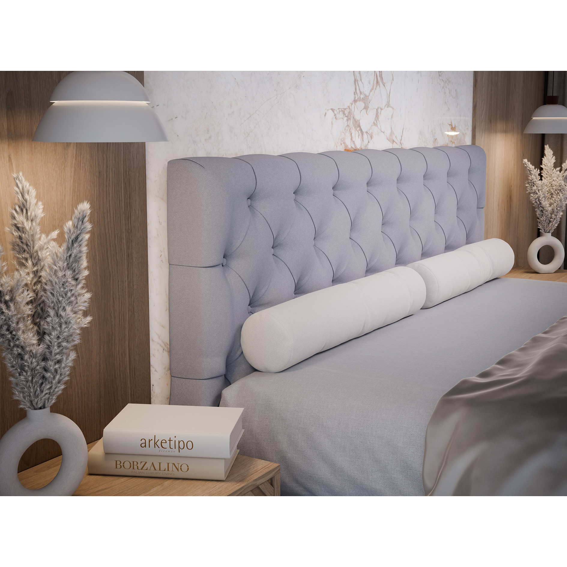 Boxspringbett - silber - H3 - 180x200 cm