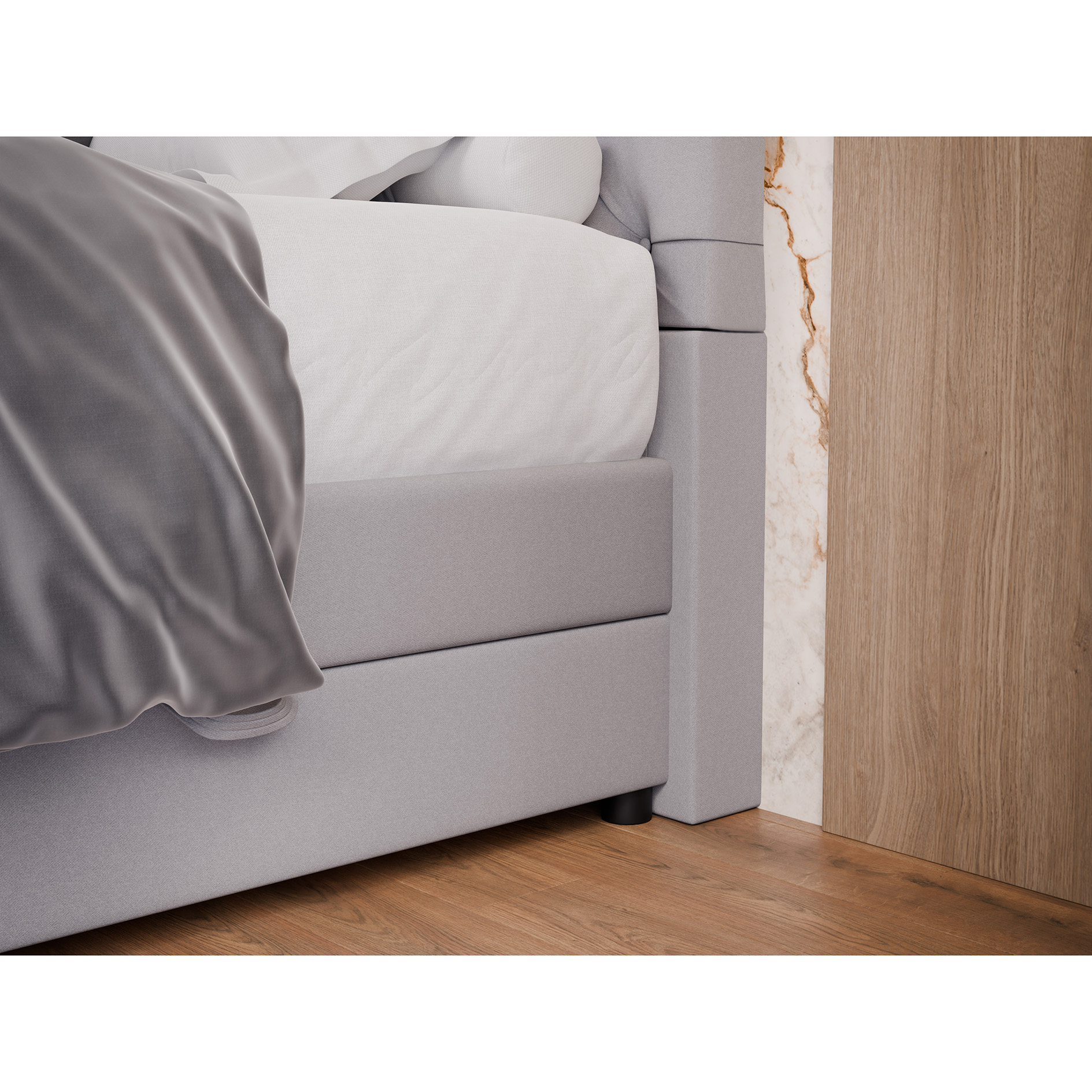 Boxspringbett - silber - H3 - 180x200 cm