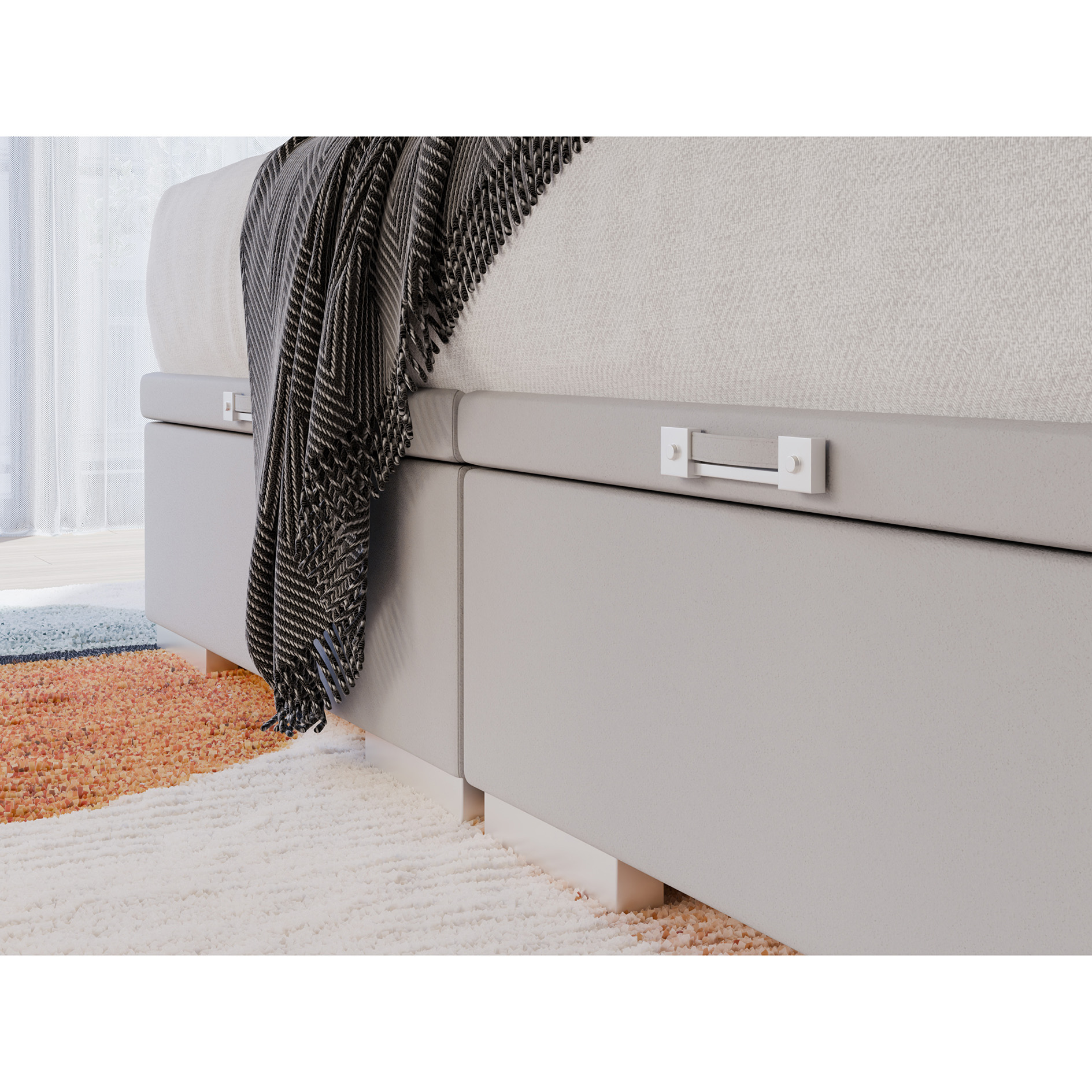 Boxspringbett - silber - H3 - 180x200 cm