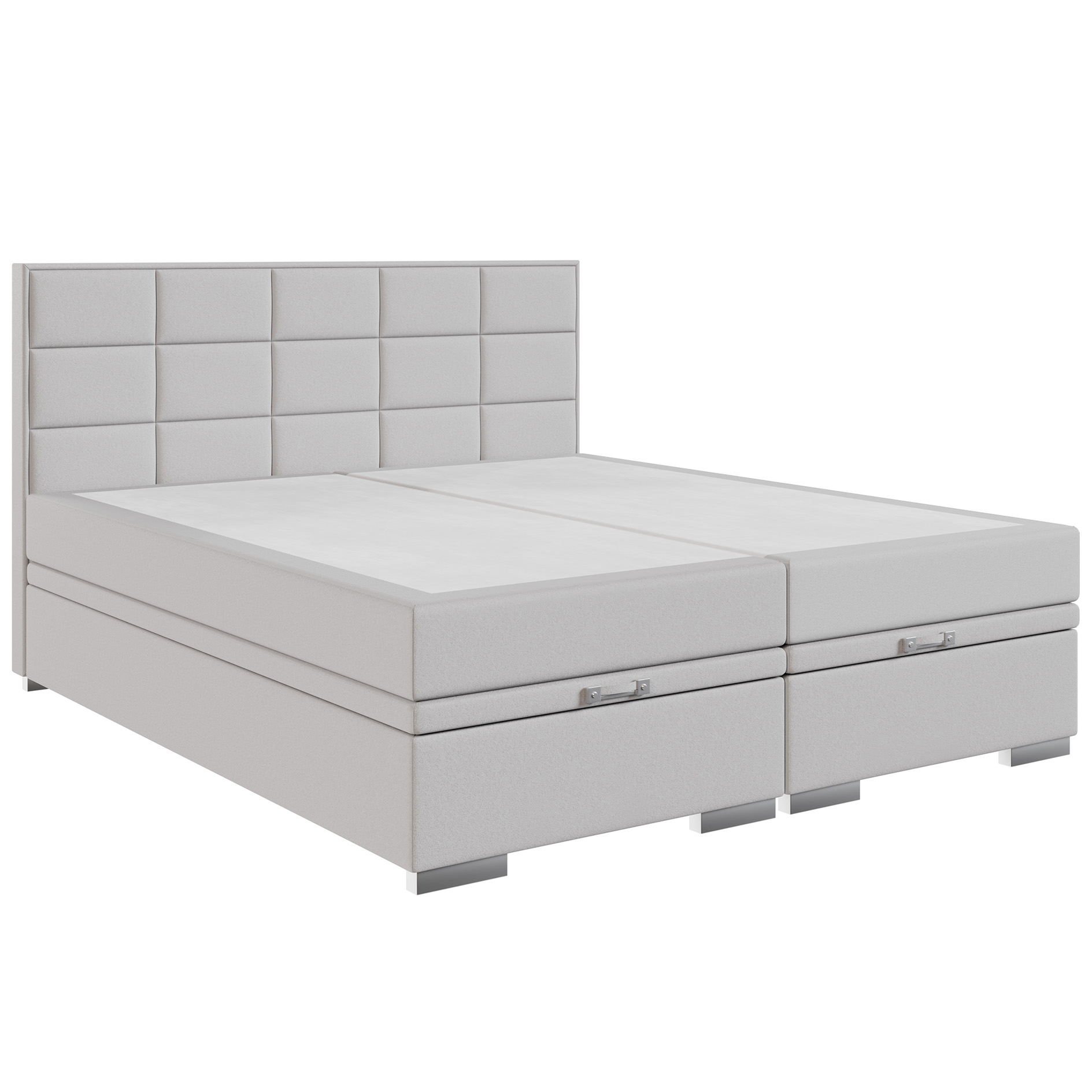 Boxspringbett - silber - H3 - 180x200 cm