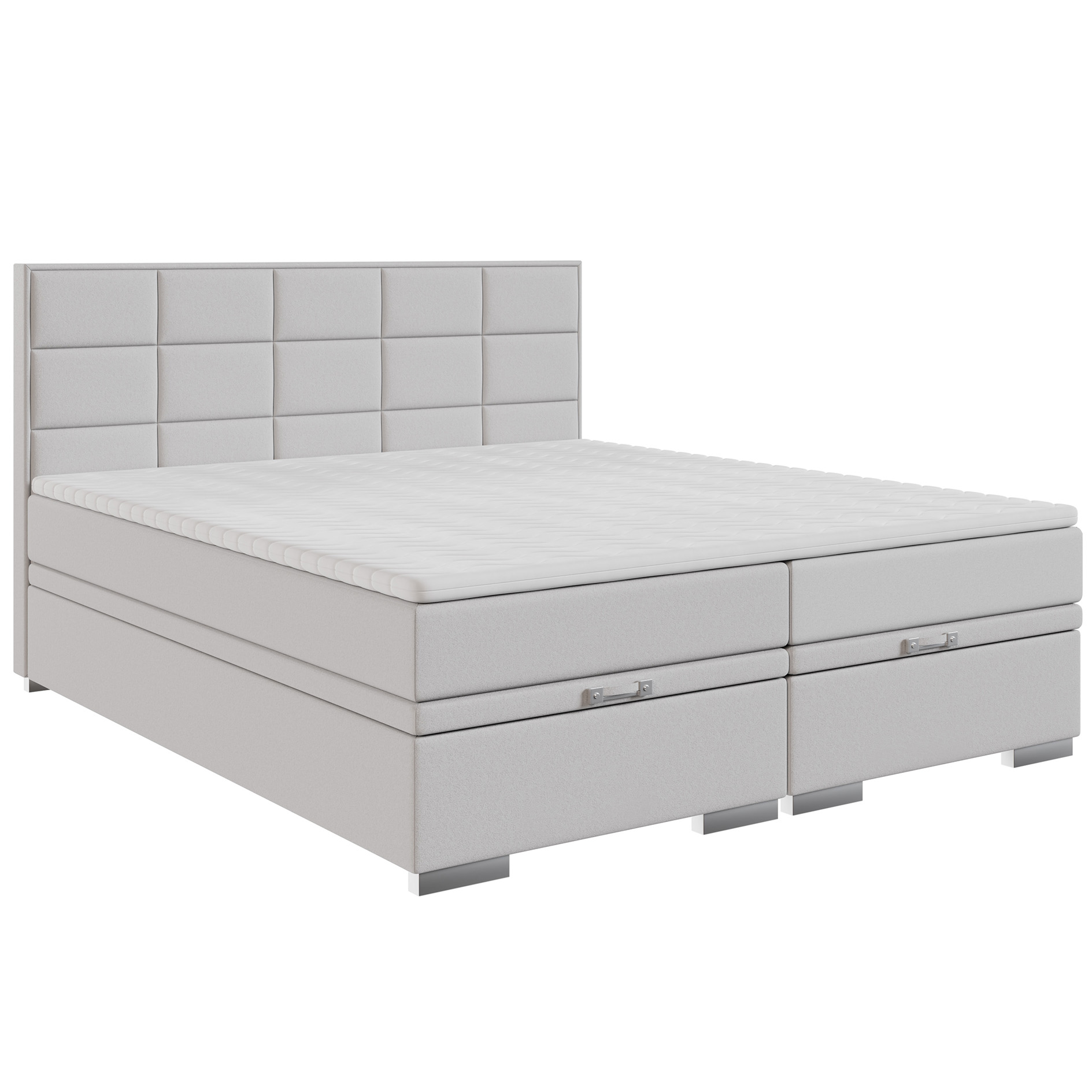 Boxspringbett - silber - H3 - 180x200 cm