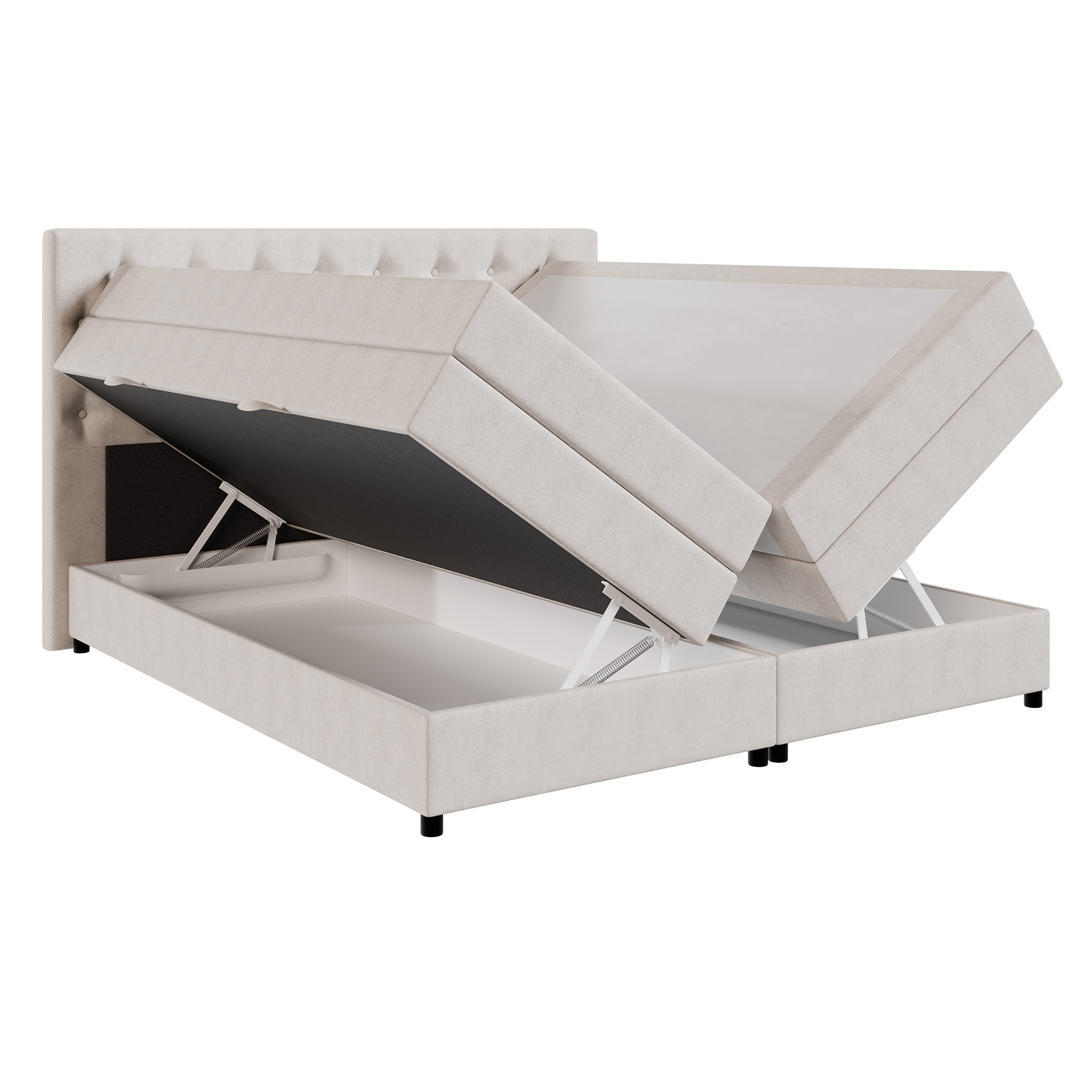 Boxspringbett - silber - H3 - 180x200 cm