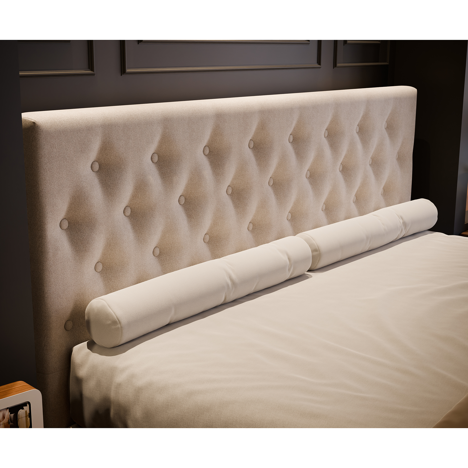 Boxspringbett - silber - H3 - 180x200 cm