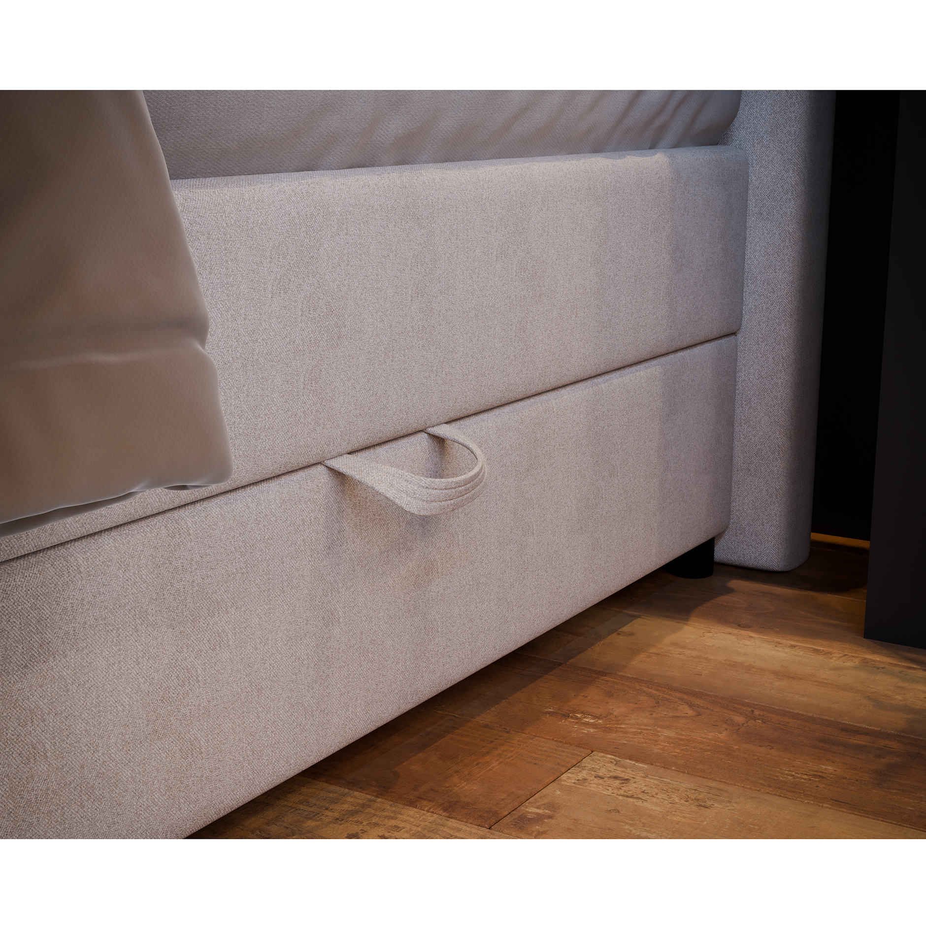 Boxspringbett - silber - H3 - 180x200 cm