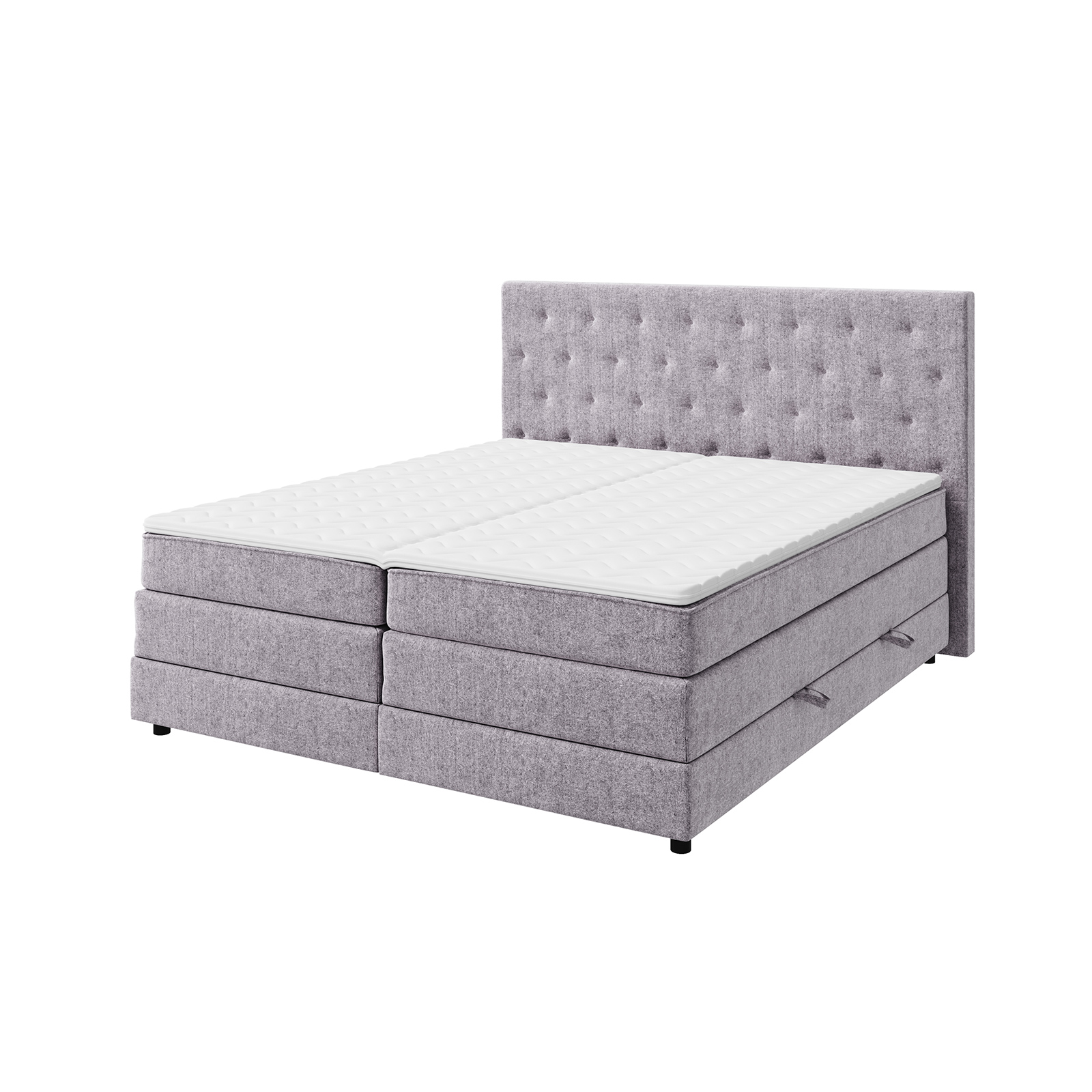 Boxspringbett - silber - H3 - 180x200 cm