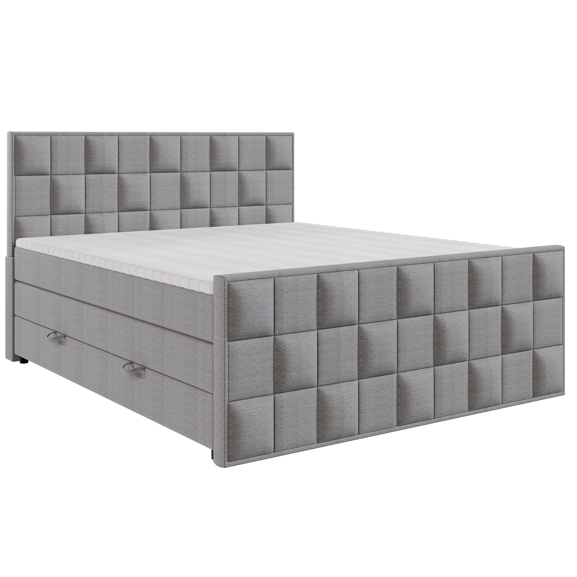 Boxspringbett - silber - H3 - 180x200 cm