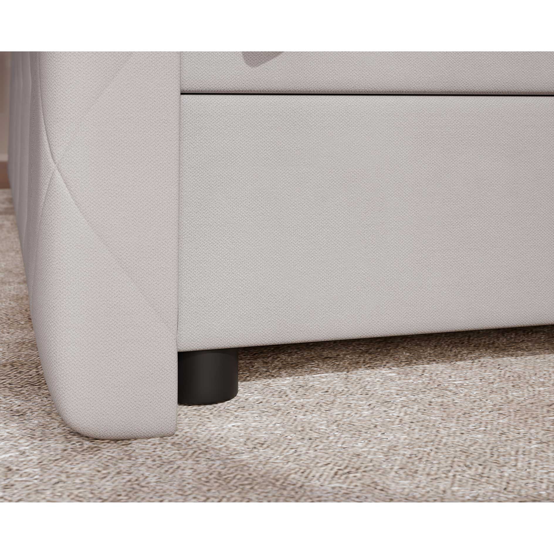 Boxspringbett - silber - H3 - mit Bettkasten - 180x200 cm 