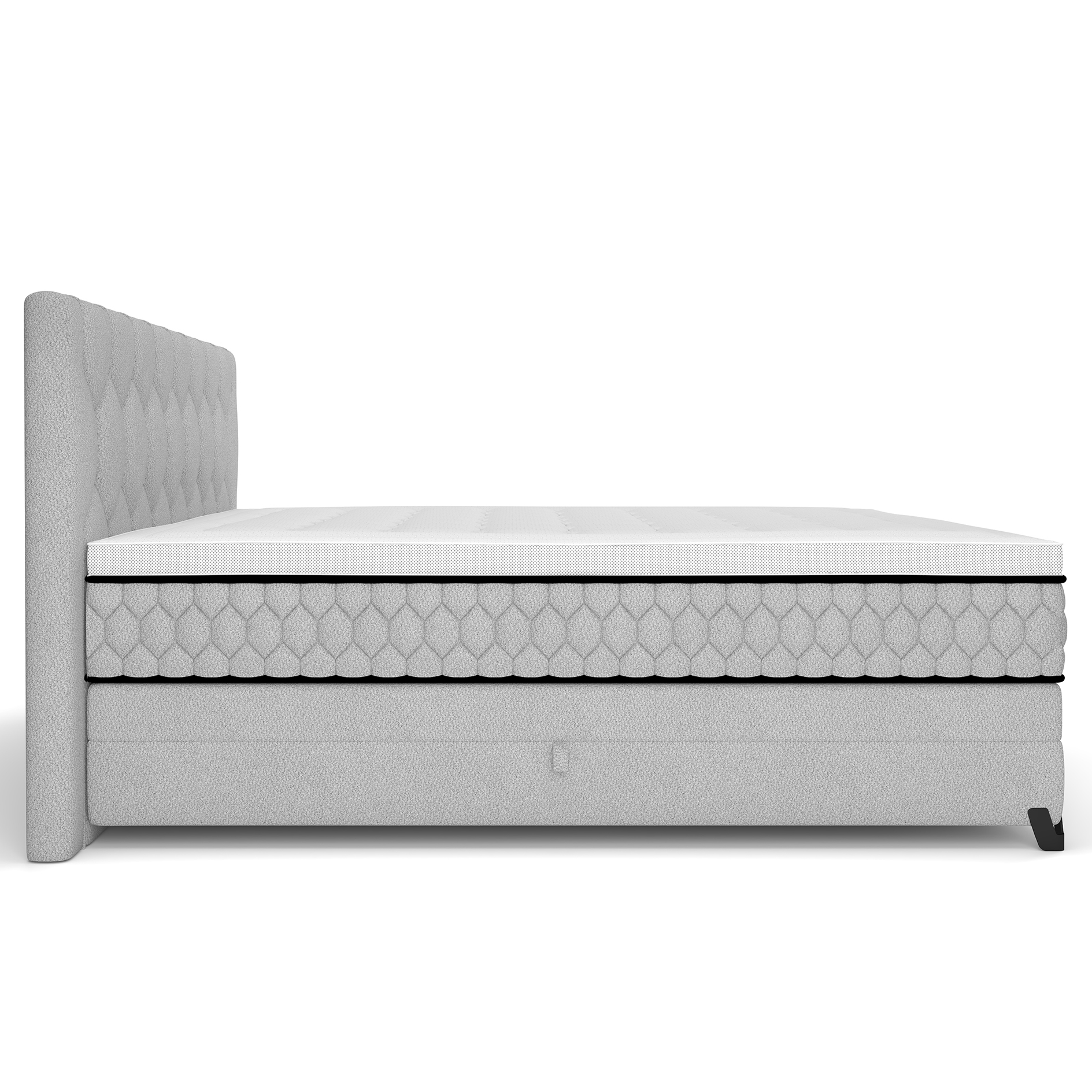 Boxspringbett - silber - mit Bettkasten - H2/H3 - 180x200 cm