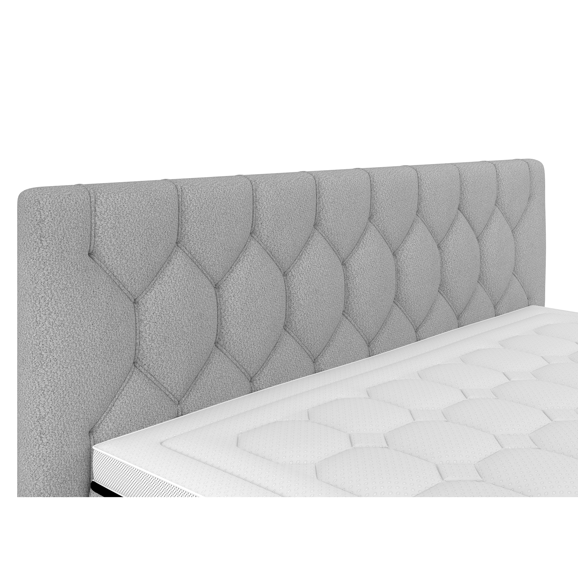 Boxspringbett - silber - mit Bettkasten - H2/H3 - 180x200 cm