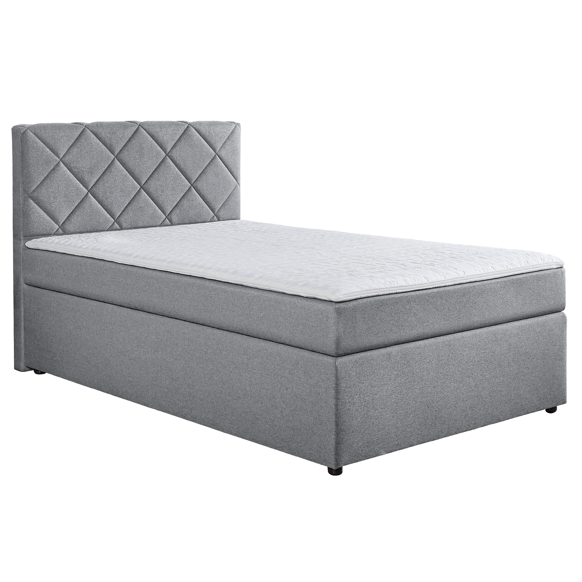 Boxspringbett - silber - Universalhärtegrad - 120x200 cm