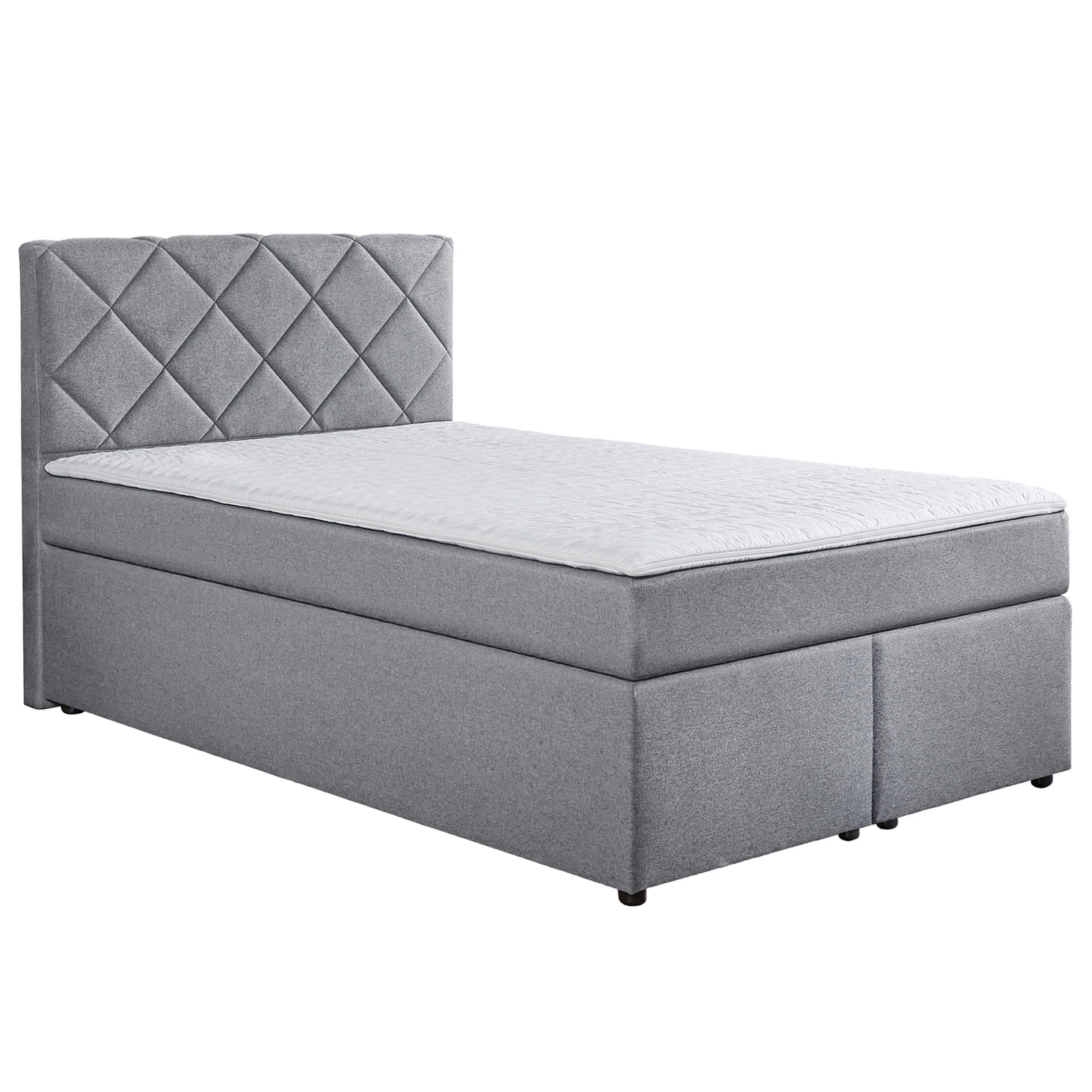 Boxspringbett - silber - Universalhärtegrad - 140x200 cm