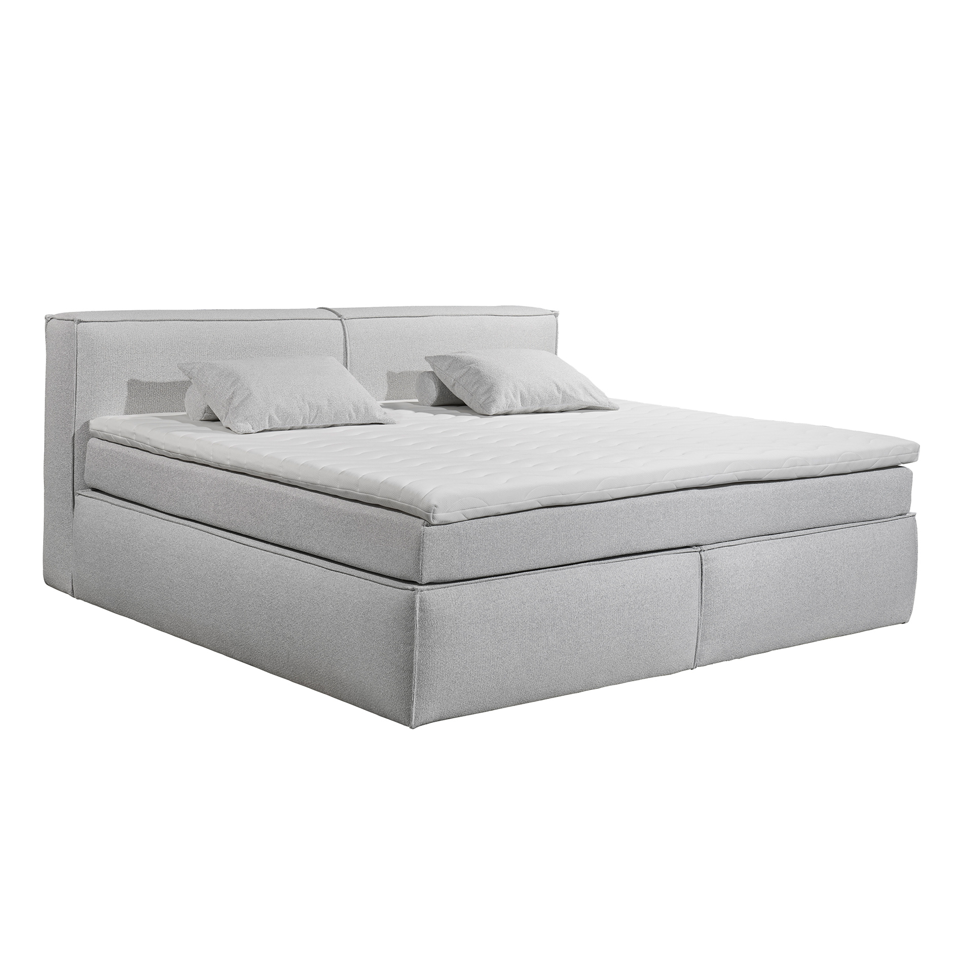 Boxspringbett - silver - H3/H4 - Microvelours - 180x200 cm