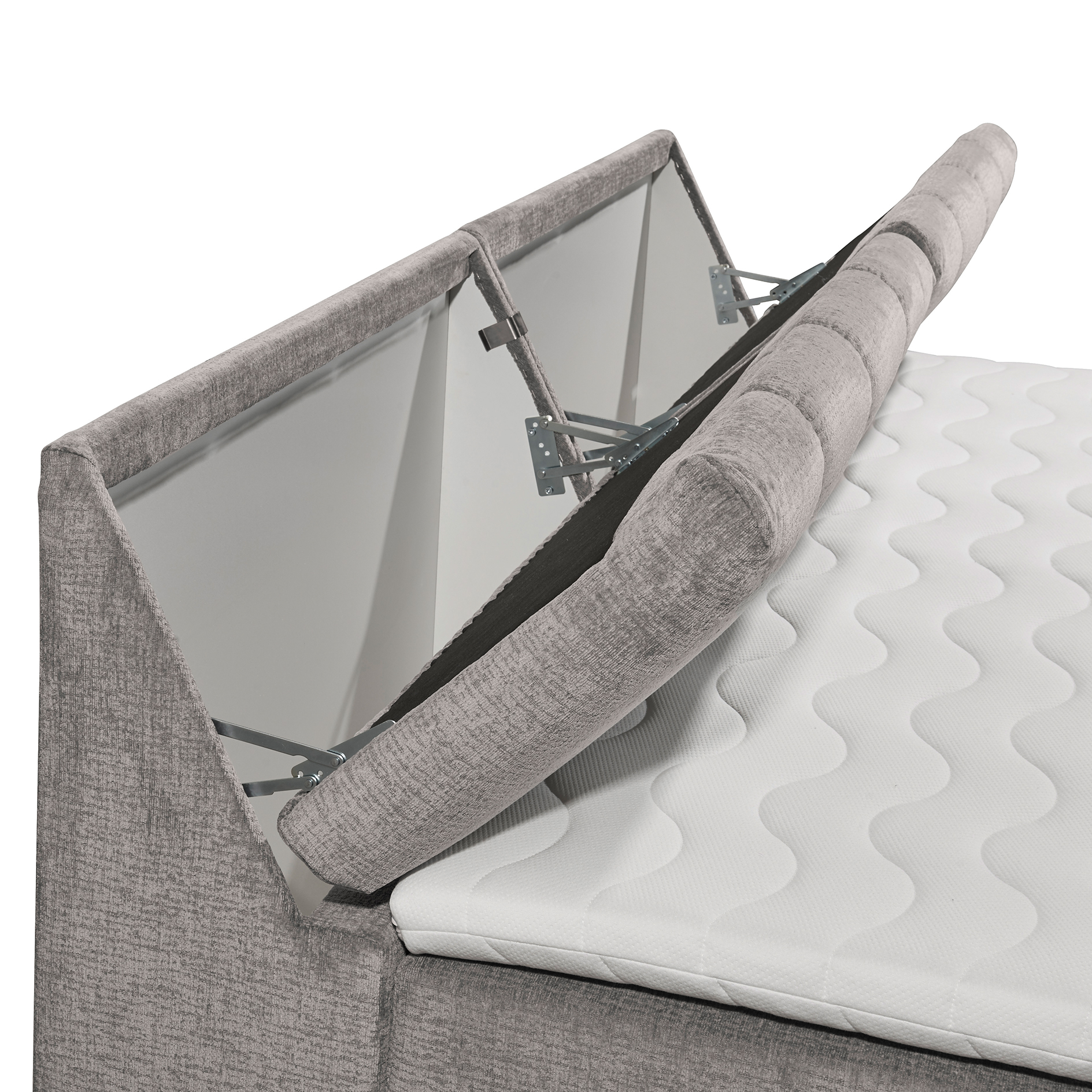 Boxspringbett - stone - mit Topper - H2 - 180x200 cm 