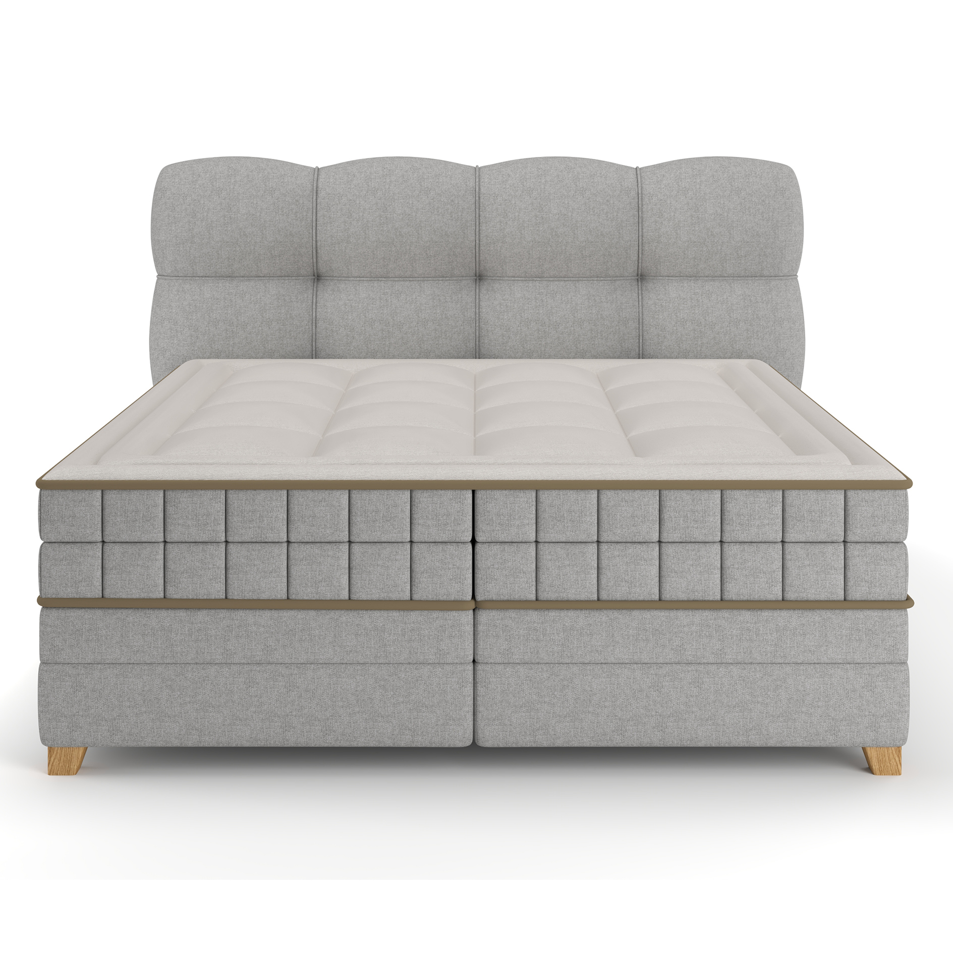 Boxspringbett - taupe - H2/H3 - Bettkasten - 180x200 cm 