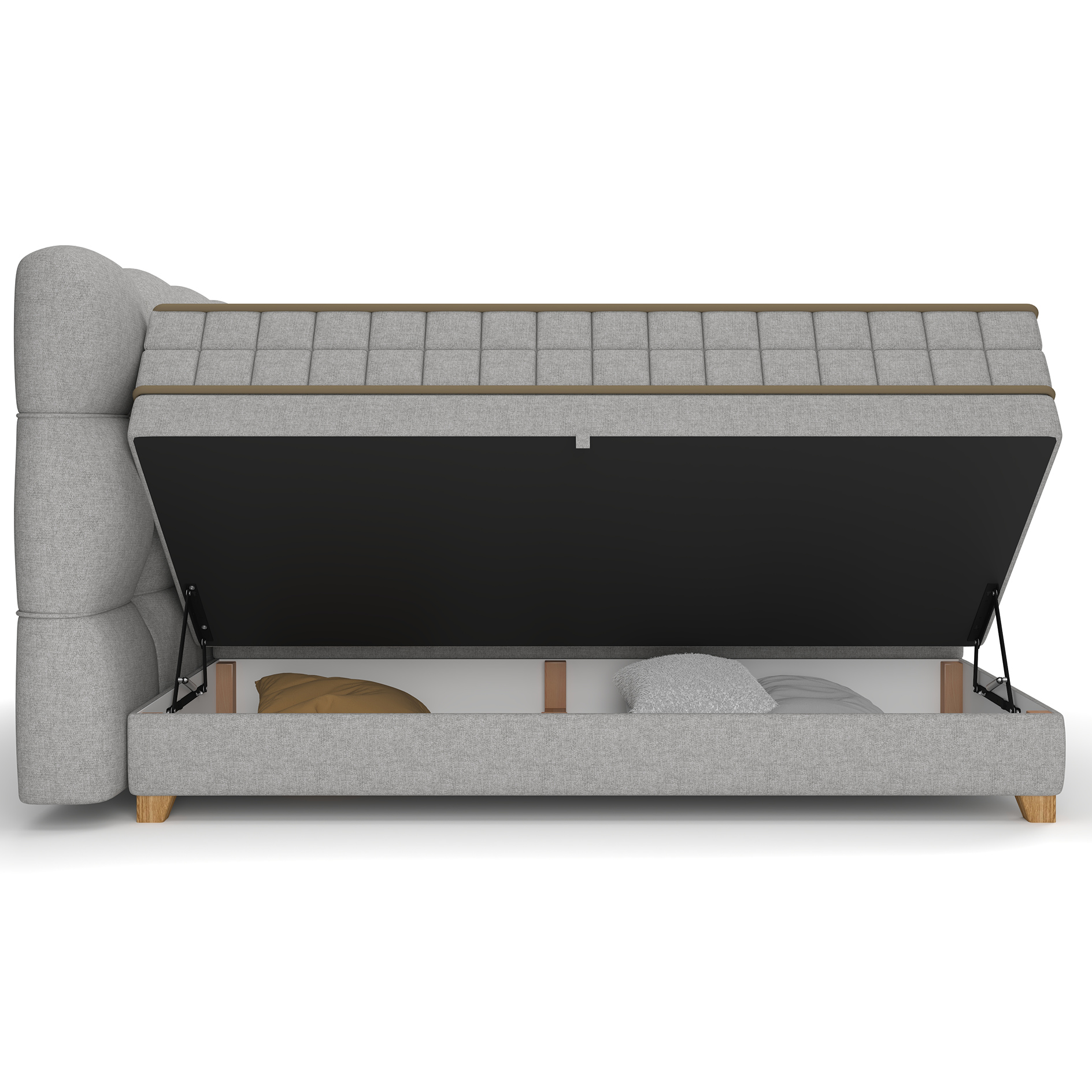Boxspringbett - taupe - H2/H3 - Bettkasten - 180x200 cm 