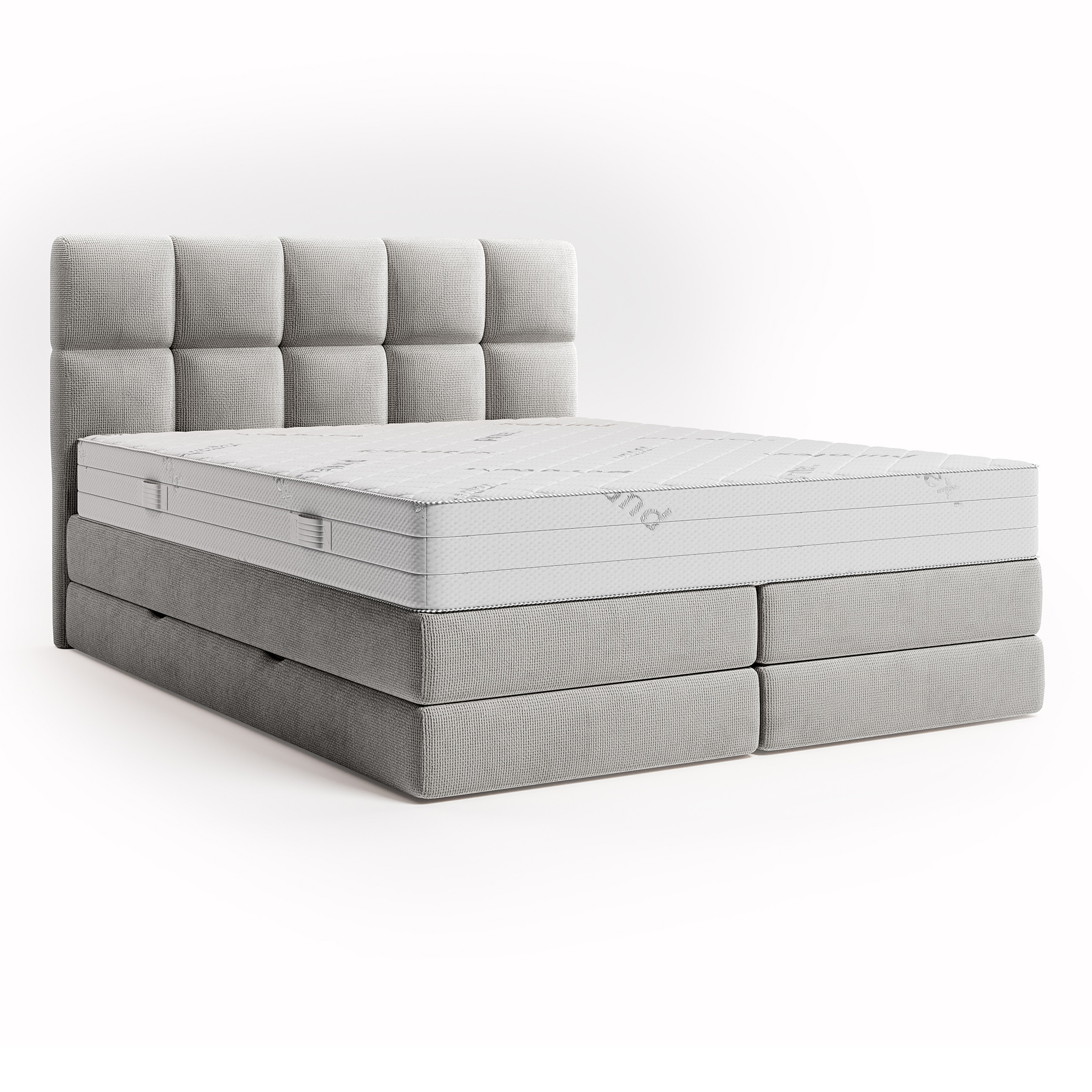 Boxspringbett - taupe - H3 - mit Bettkasten - 160x200 cm