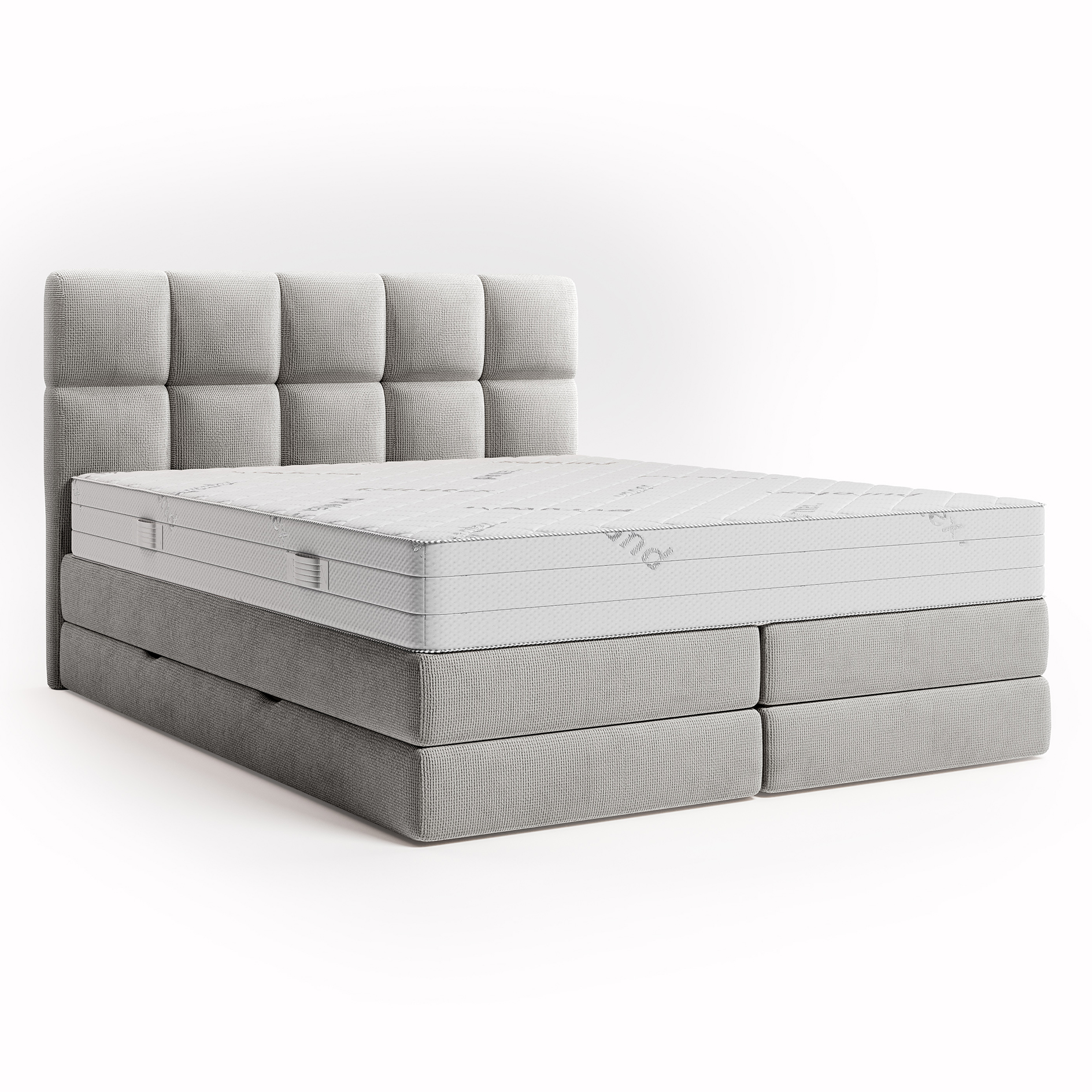 Boxspringbett - taupe - H3 - mit Bettkasten - 180x200 cm