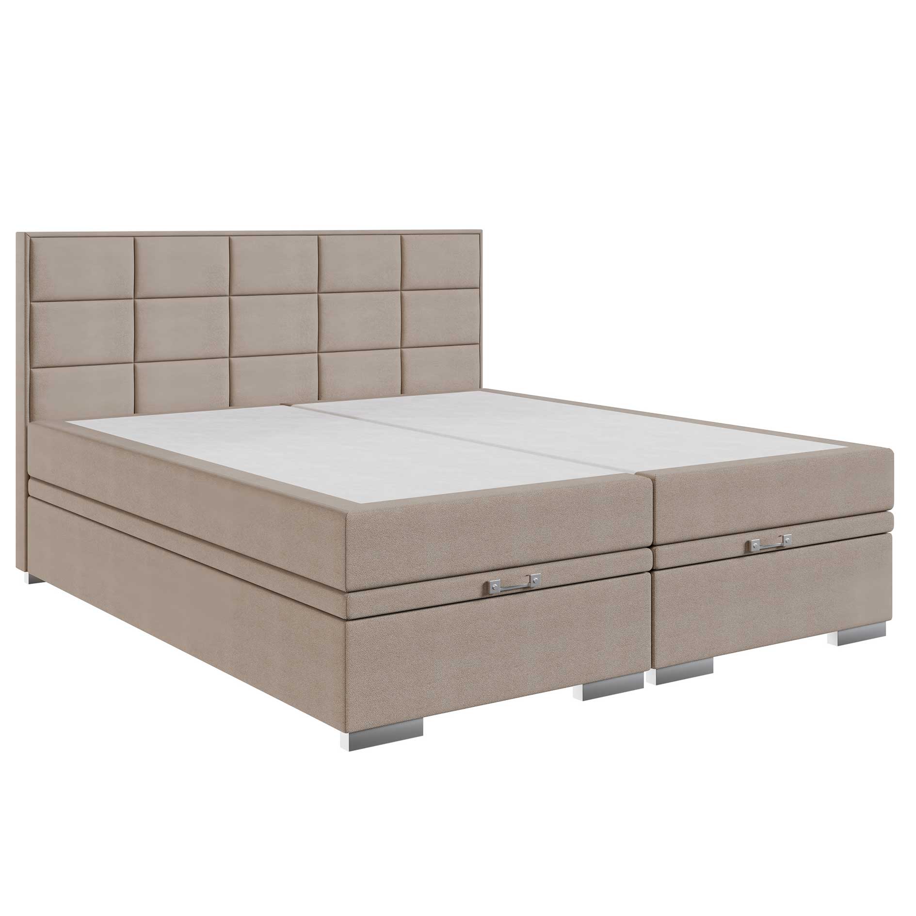 Boxspringbett - taupe - H3 - mit Bettkasten - 180x200 cm