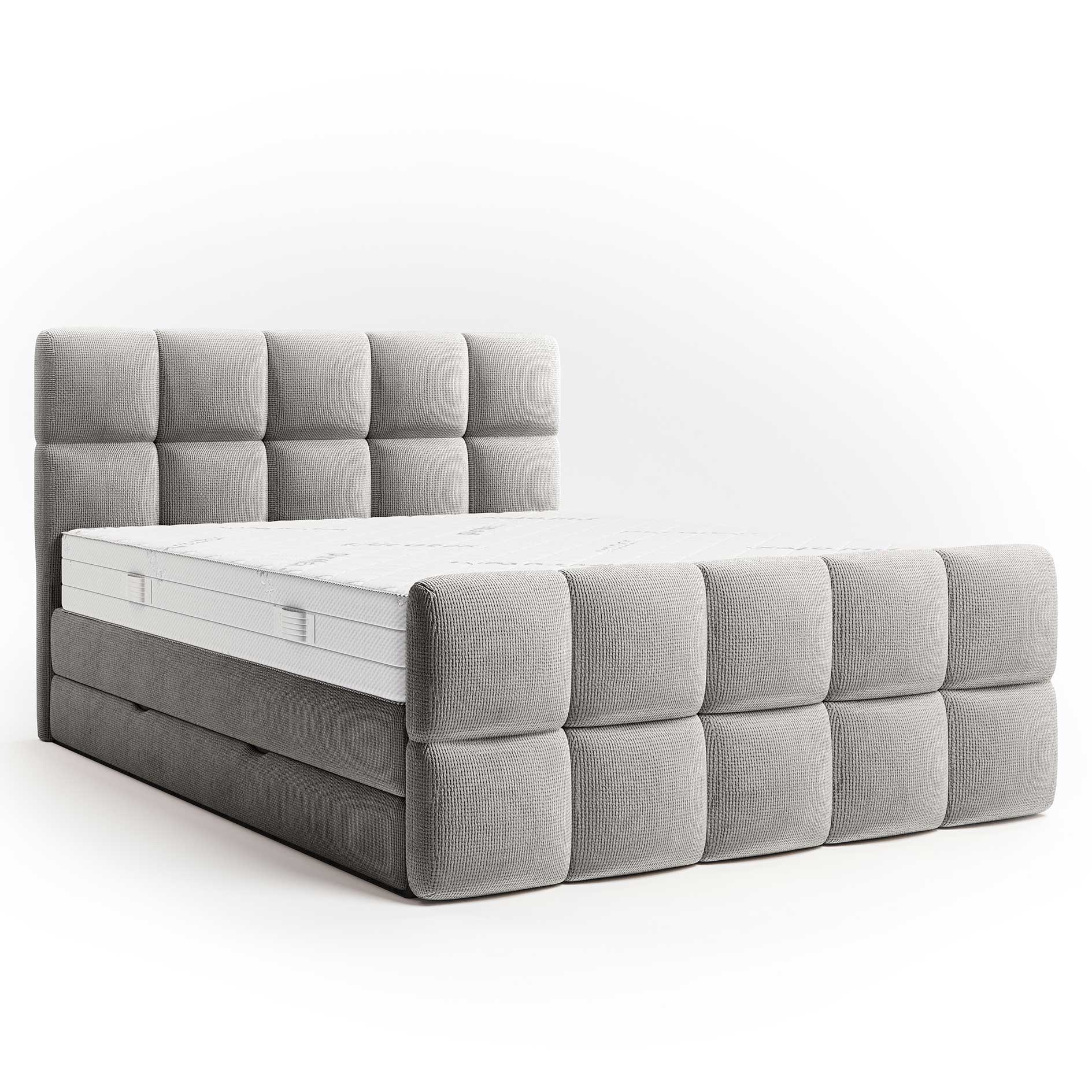 Boxspringbett - taupe - H3 - Staukasten - 160x200 cm