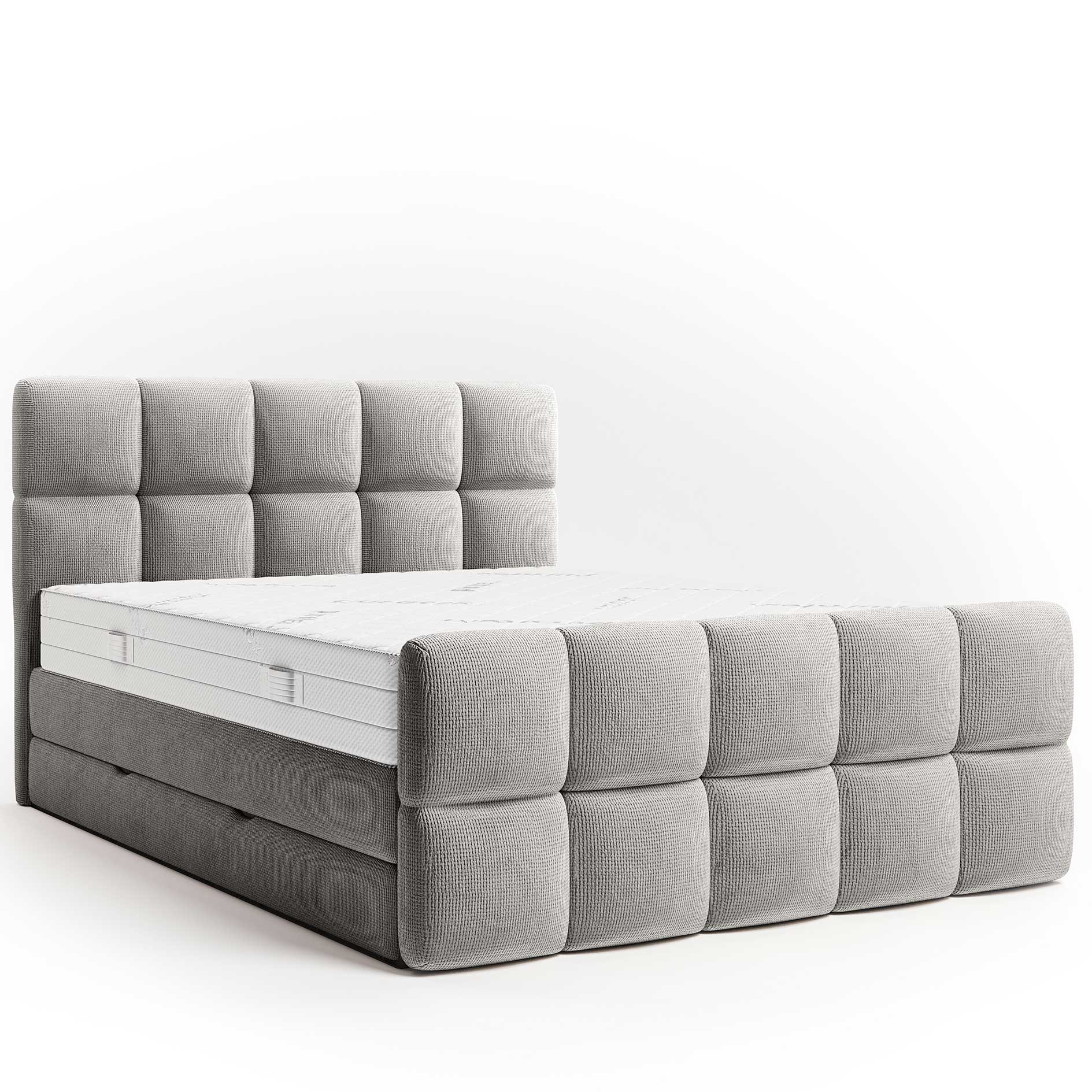 Boxspringbett - taupe - H3 - Staukasten - 180x200 cm