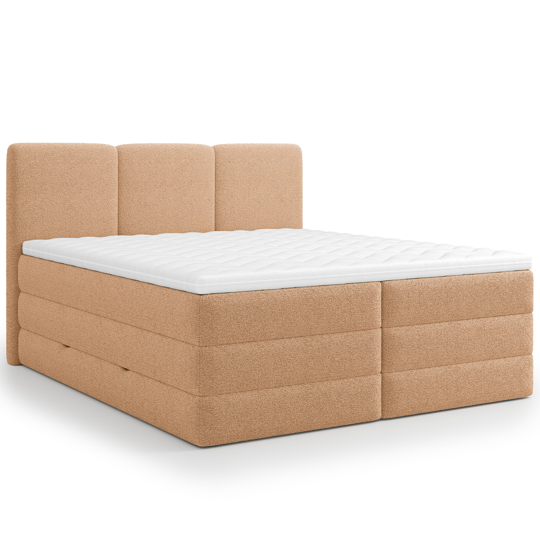 Boxspringbett - terracotta - H2/H3 - inklusive Topper - 160x200 cm