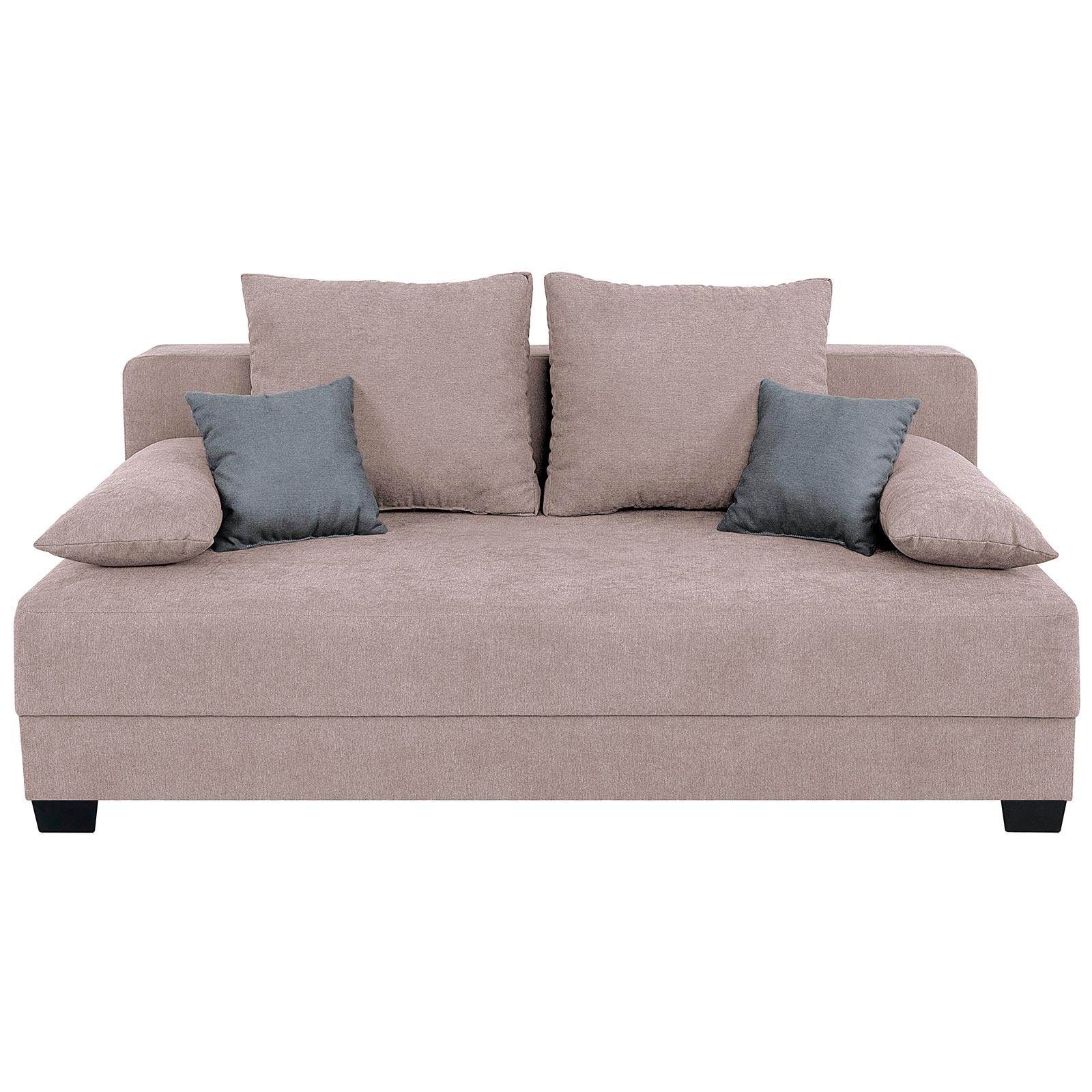 Boxspringsofa - flamingo-grau - Dauerschläfer mit Staukasten