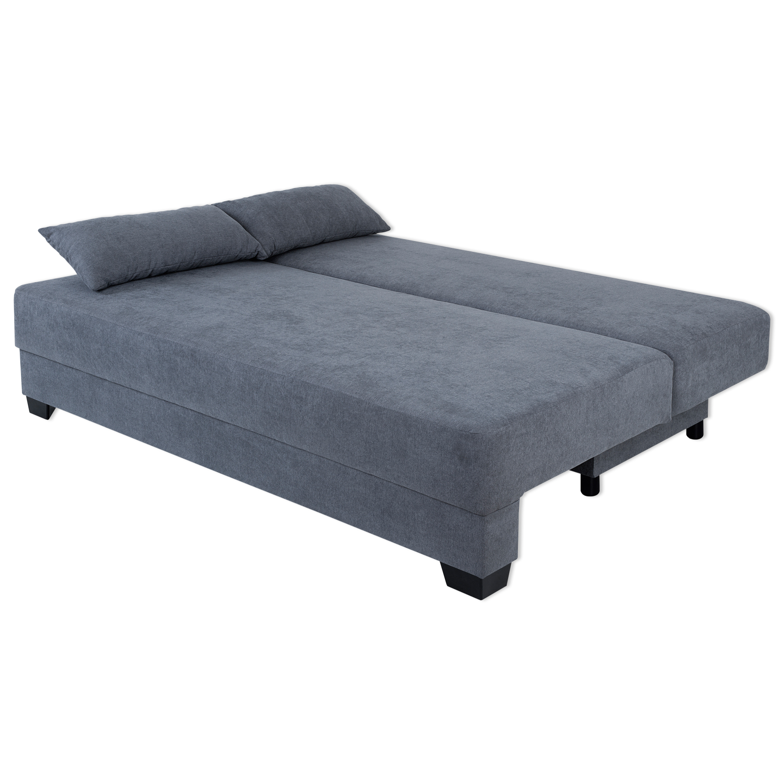 Boxspringsofa - grau - mit Staukasten - Dauerschläfer
