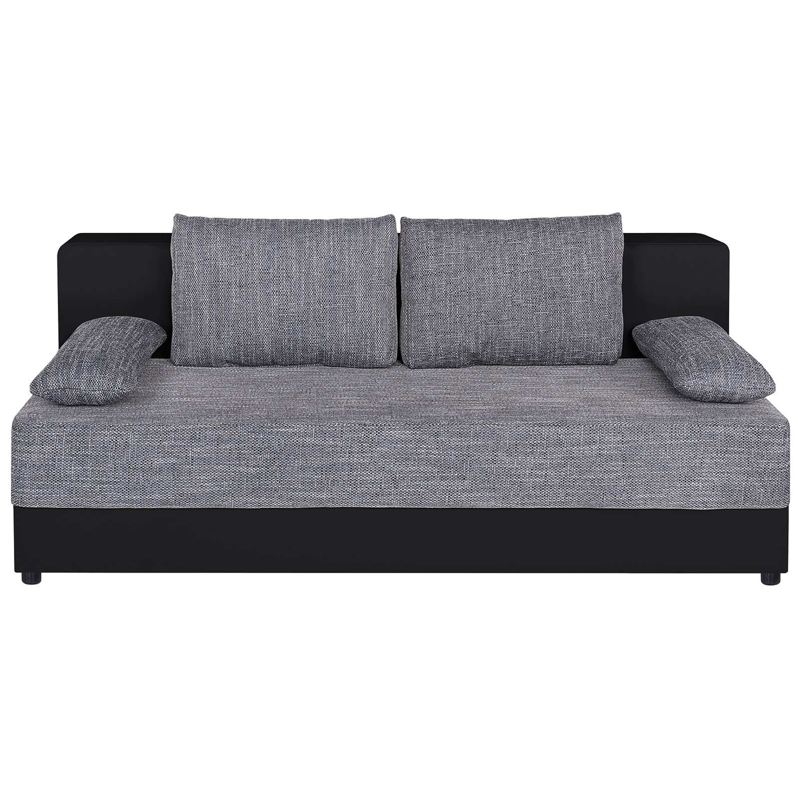Boxspringsofa - grau-schwarz - Dauerschläfer