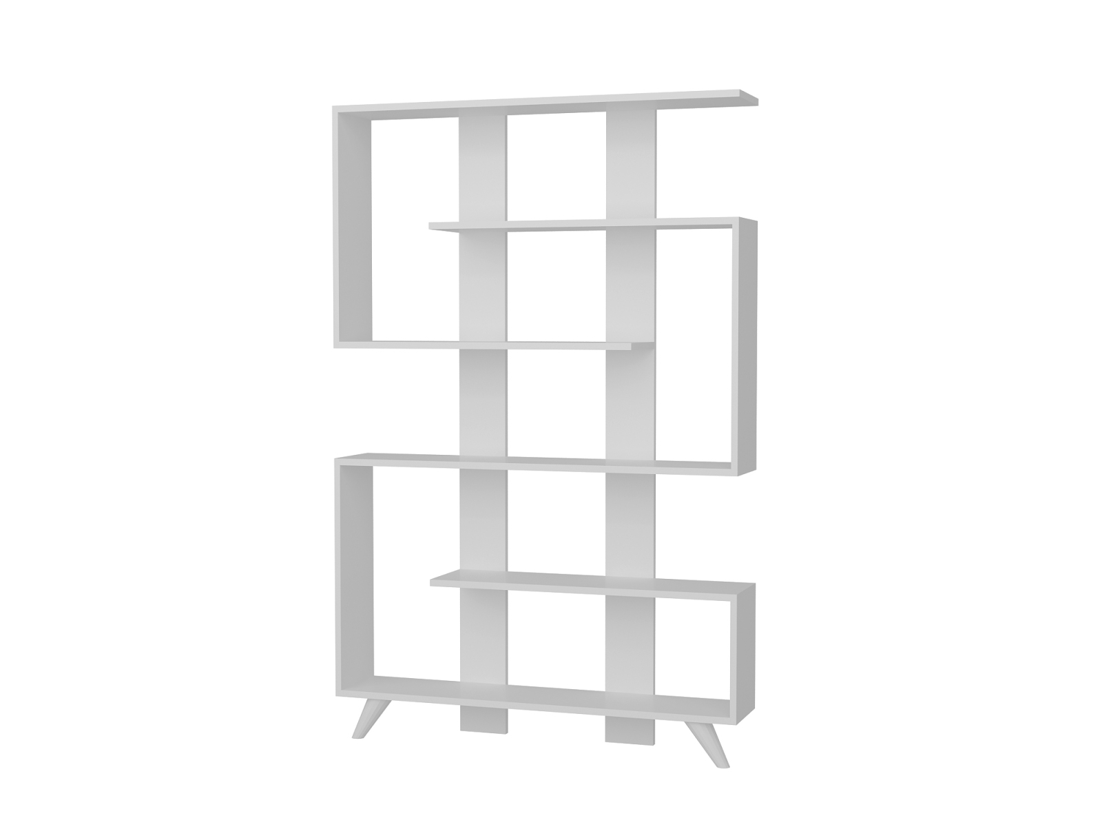 Bücherregal  - weiß - 5 Regalfächer - 120 cm breit