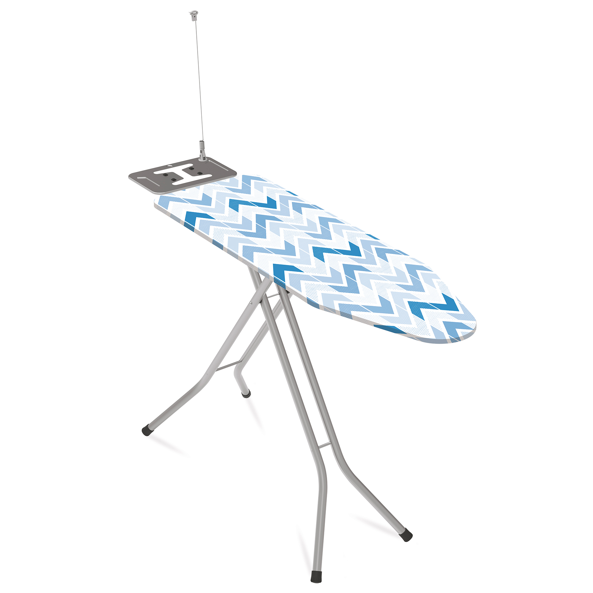 Bügelbrett - blau-weiß - Pfeile - mit Stecker und Kabelhalter
