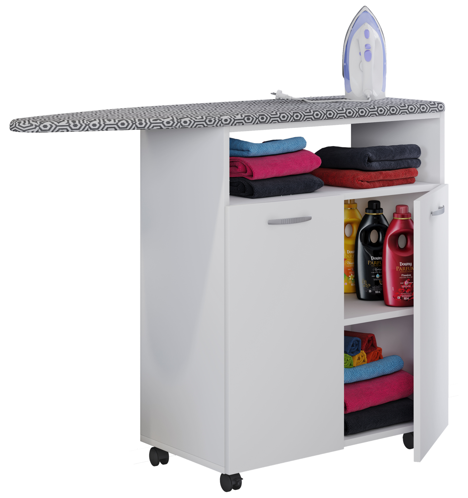Bügelschrank BIGILO - weiß - 2 Drehtüren
